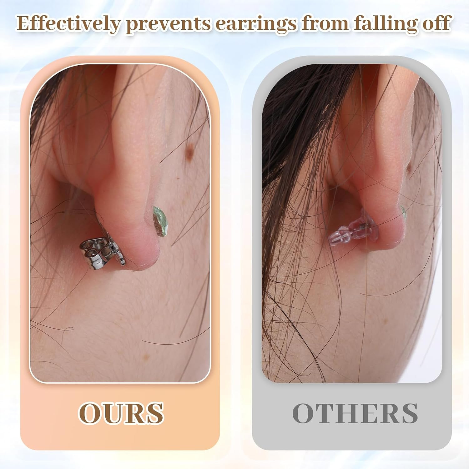 8 Pcs Earring Backs Lifters Earring Backs for Droopy Ears Adjustable Large Earri