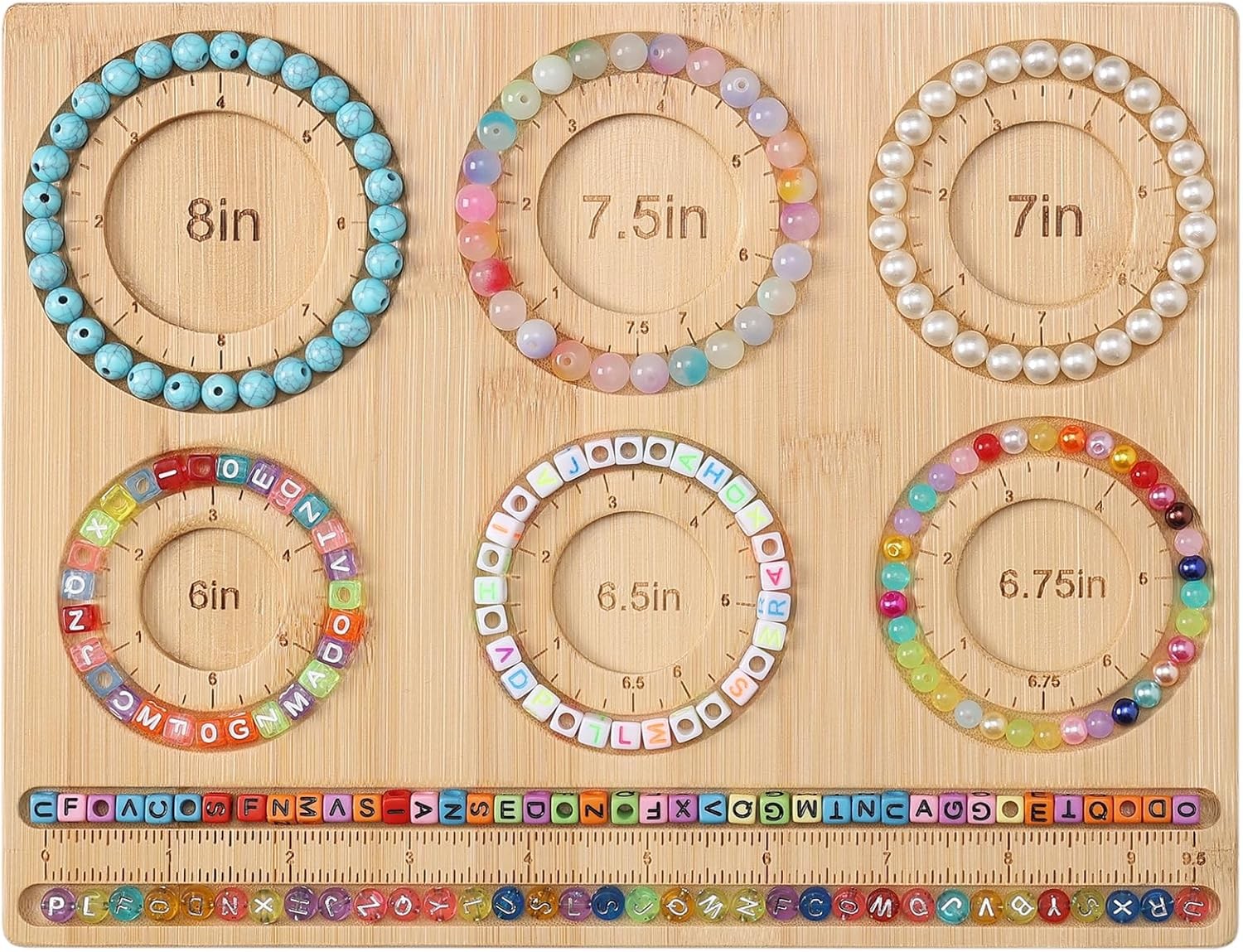 Bead Board for Jewelry Making, Bamboo Beading Board for Jewelry Bracelet Making,