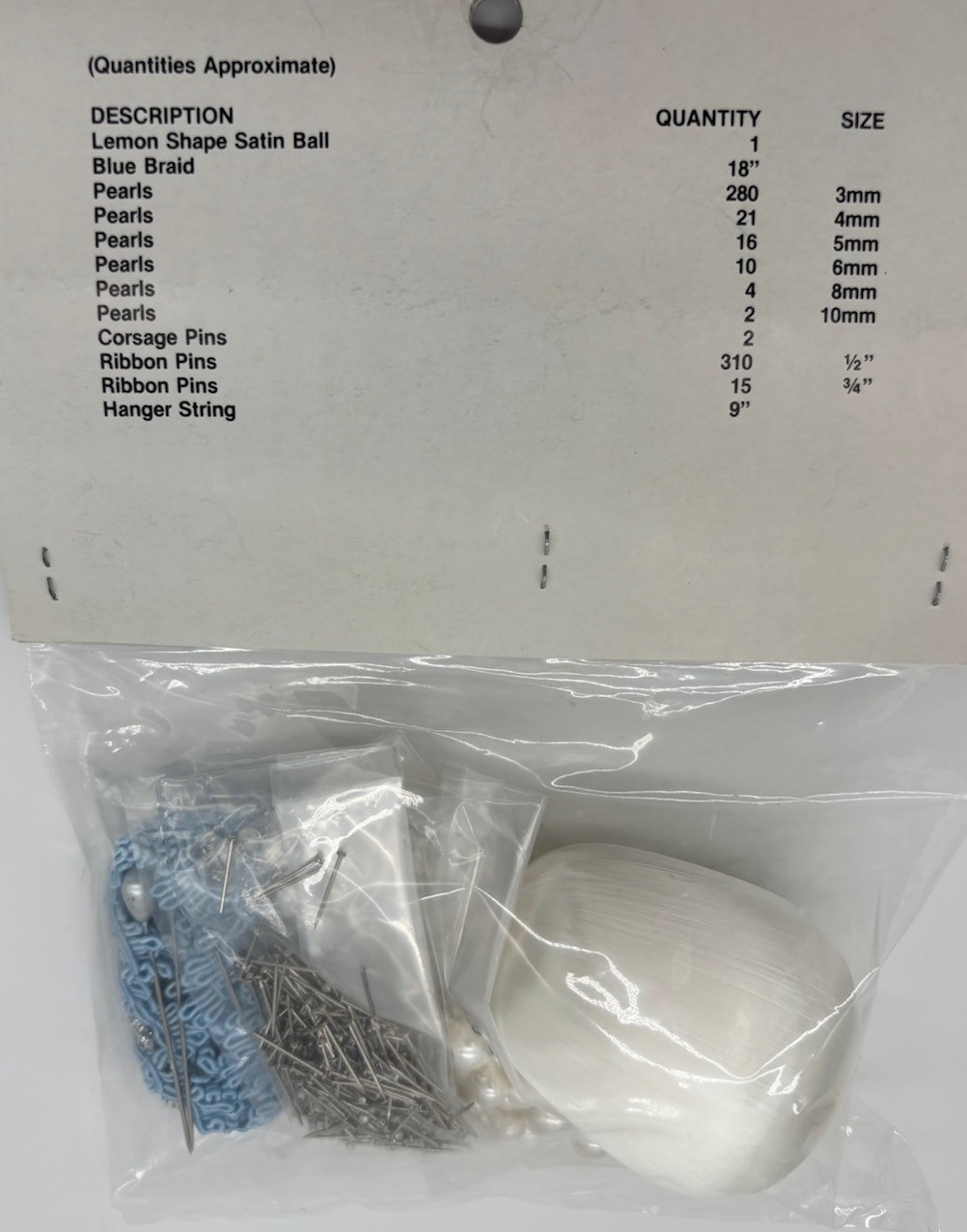 LeeWards CELESTIAL BEAUTY Blue Vintage Sequin Bead Christmas Ornament Kit NOS
