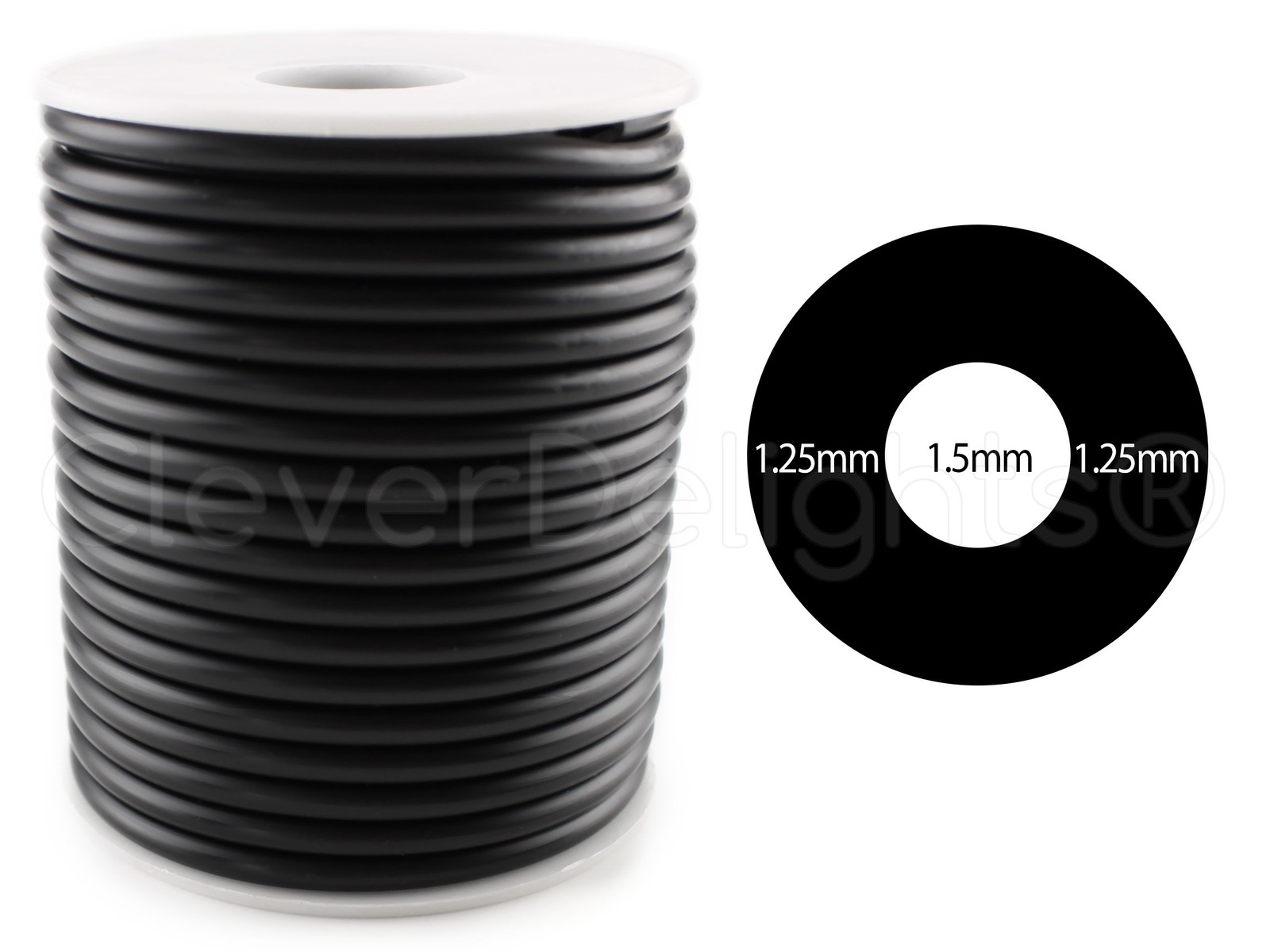 Black Hollow Rubber Tubing – 15 Feet – 4mm Diameter Tube Cord – 1/8 OD x 1/16 ID