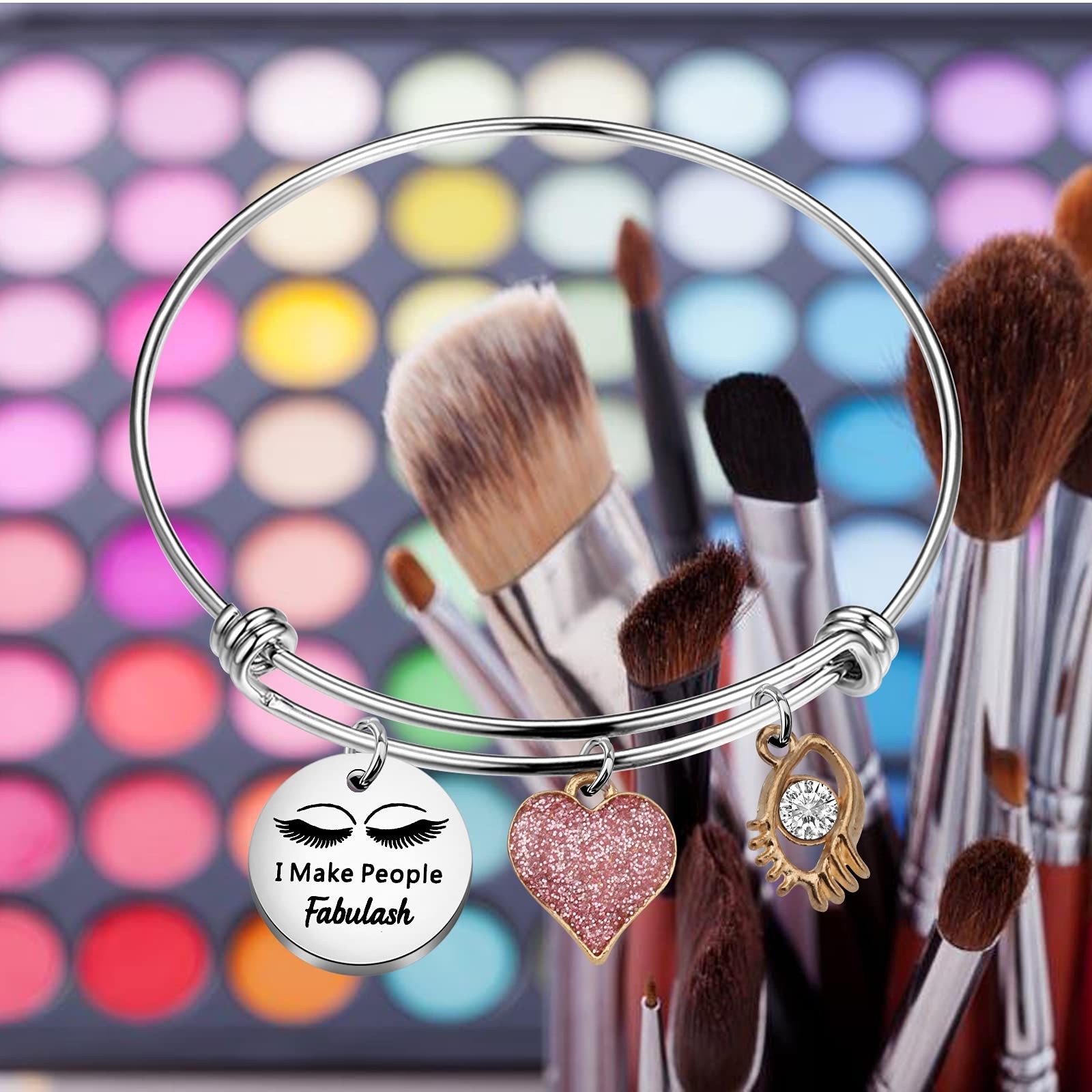 Eyelash Technician Lash Slayer Gift I Make People Fabulash Bracelet Makeup Artis