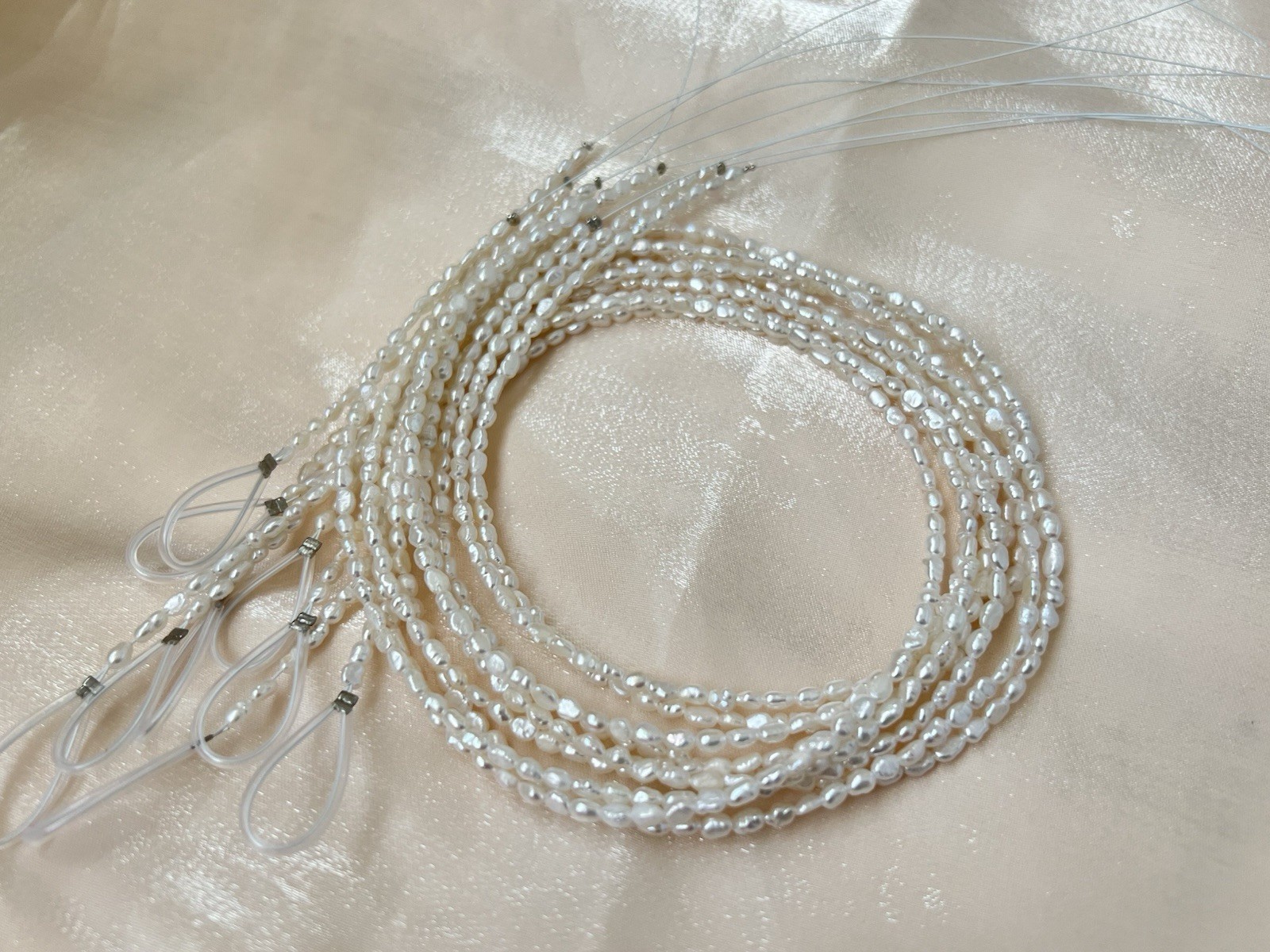 Natural White Fresh Water Pearl Baroque Rice Beads 3-3.5mm Approx. 15” Strand