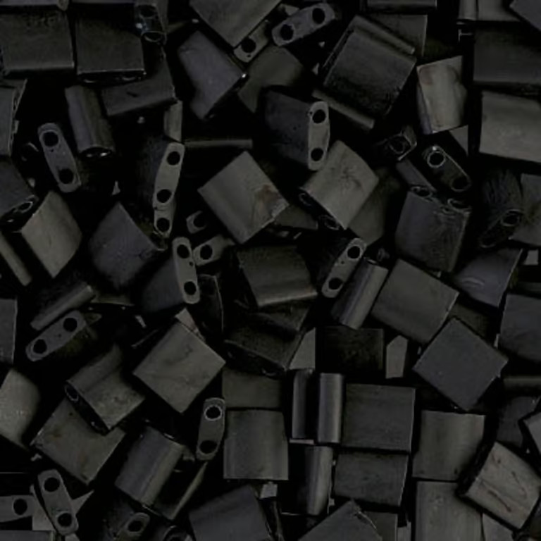 Tila Bead Two Hole Matte Black Miyuki Japanese Glass Seed Beads-10Gram
