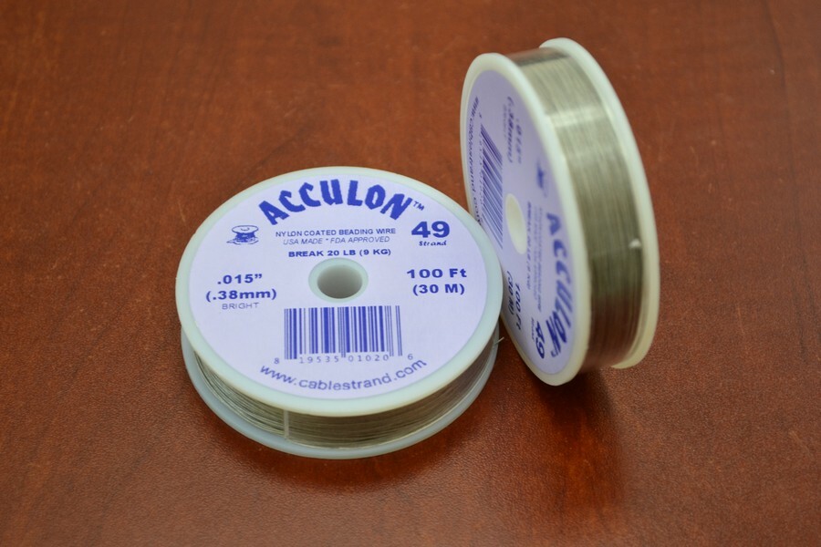 ACCULON BRIGHT 49 STRAND BEADING WIRE .015″ (.38mm) 100 FEET #T-1512