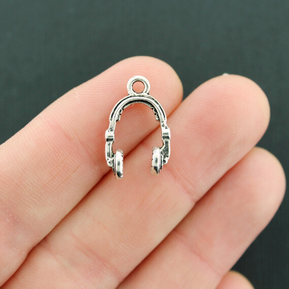 4 Headphones Charms Antique Silver Tone 2 Sided 3D – SC1050