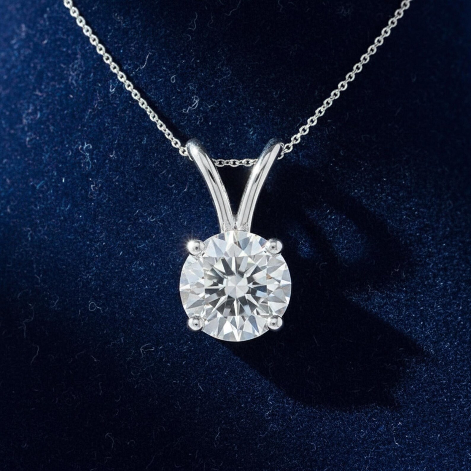 2 Cts Moissanite Cut Gemstone 925 Solid Sterling Silver Pendant Stone Size 8 mm
