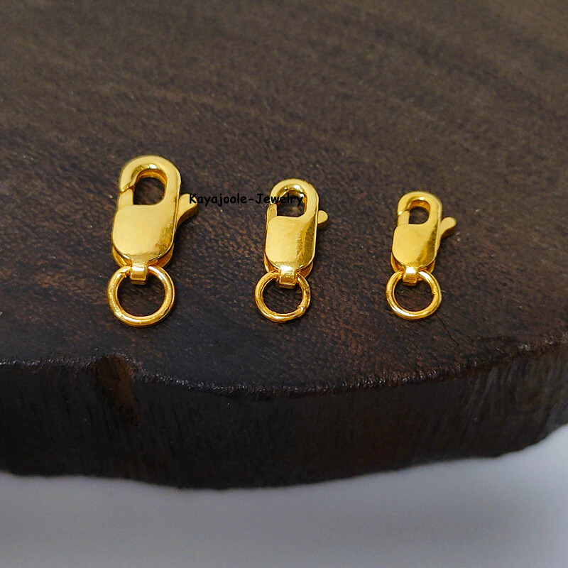 Pure 999 24K Yellow Gold Lobster Claw Clasp Extend Connector Diy For Chain