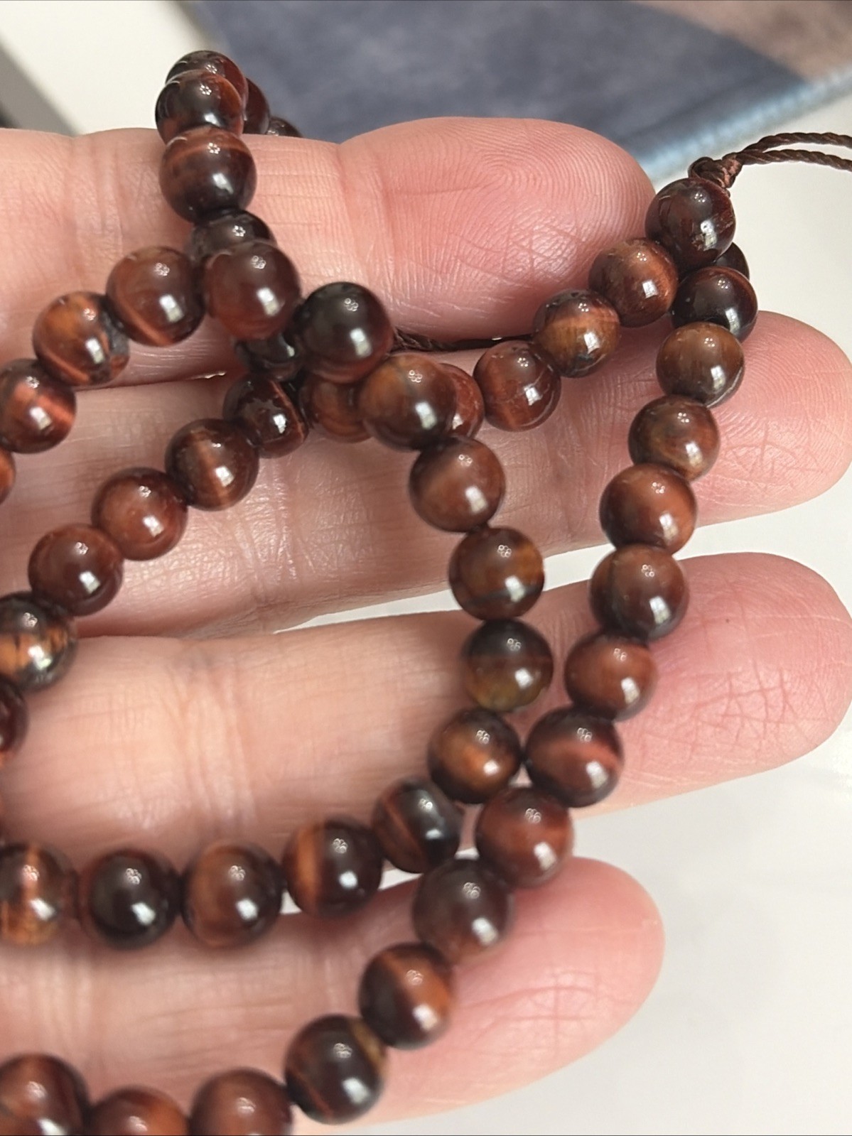 6mm Red Tiger’s Eye Gemstone Round Beads Jewelry Making Stone Beads 16”