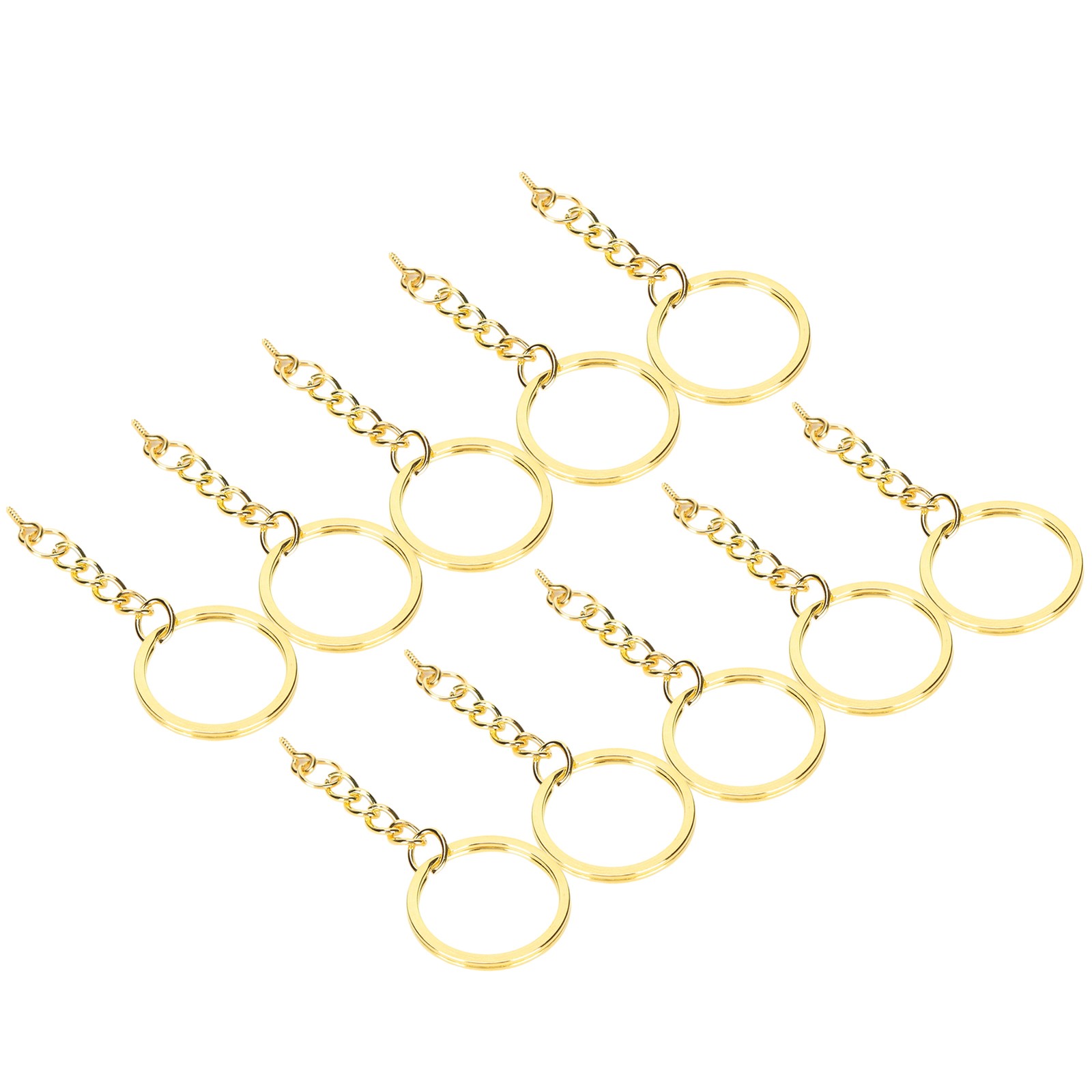 10pcs Alloy Key Chain Ring Parts For DIY Keychains Easy To Use