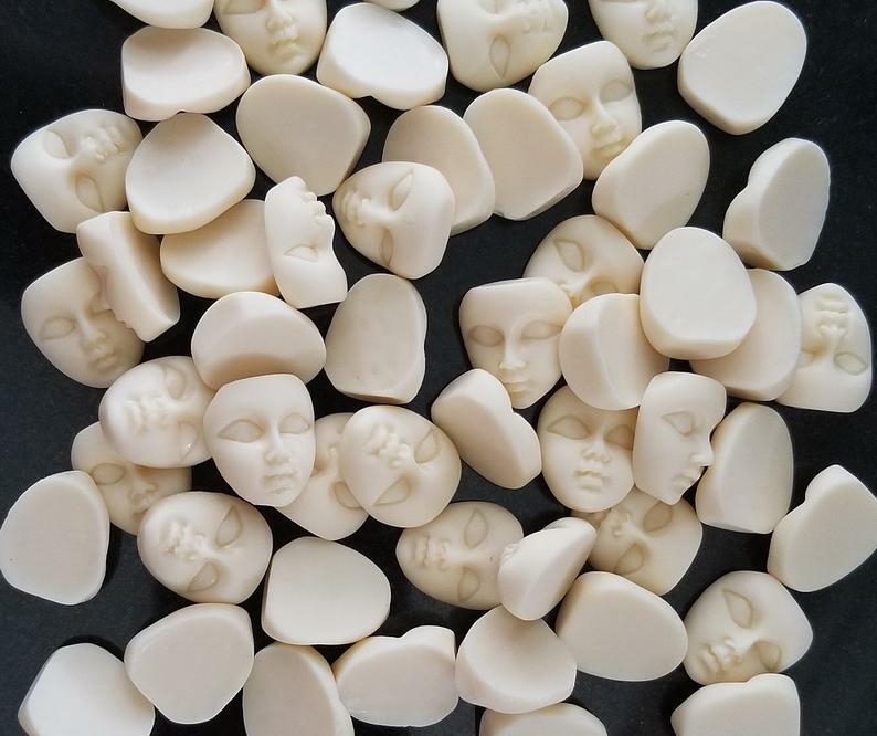 Flat Back Cabochon Jewelry Making Mini Mask Cabochons Craft Ivory Girl Face