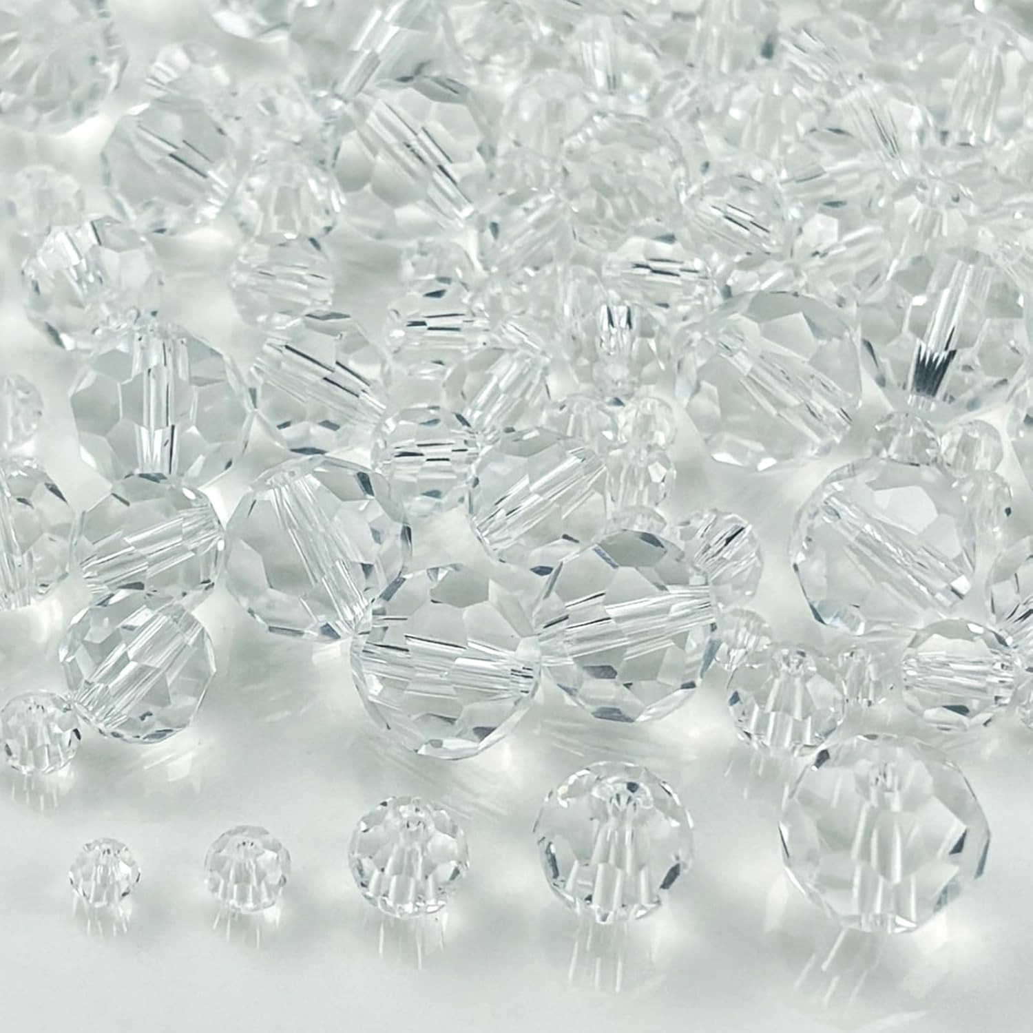 480Pcs Crystal Glass Beads 3Mm 4Mm 6Mm 8Mm 10Mm round Faceted Glass Spacer