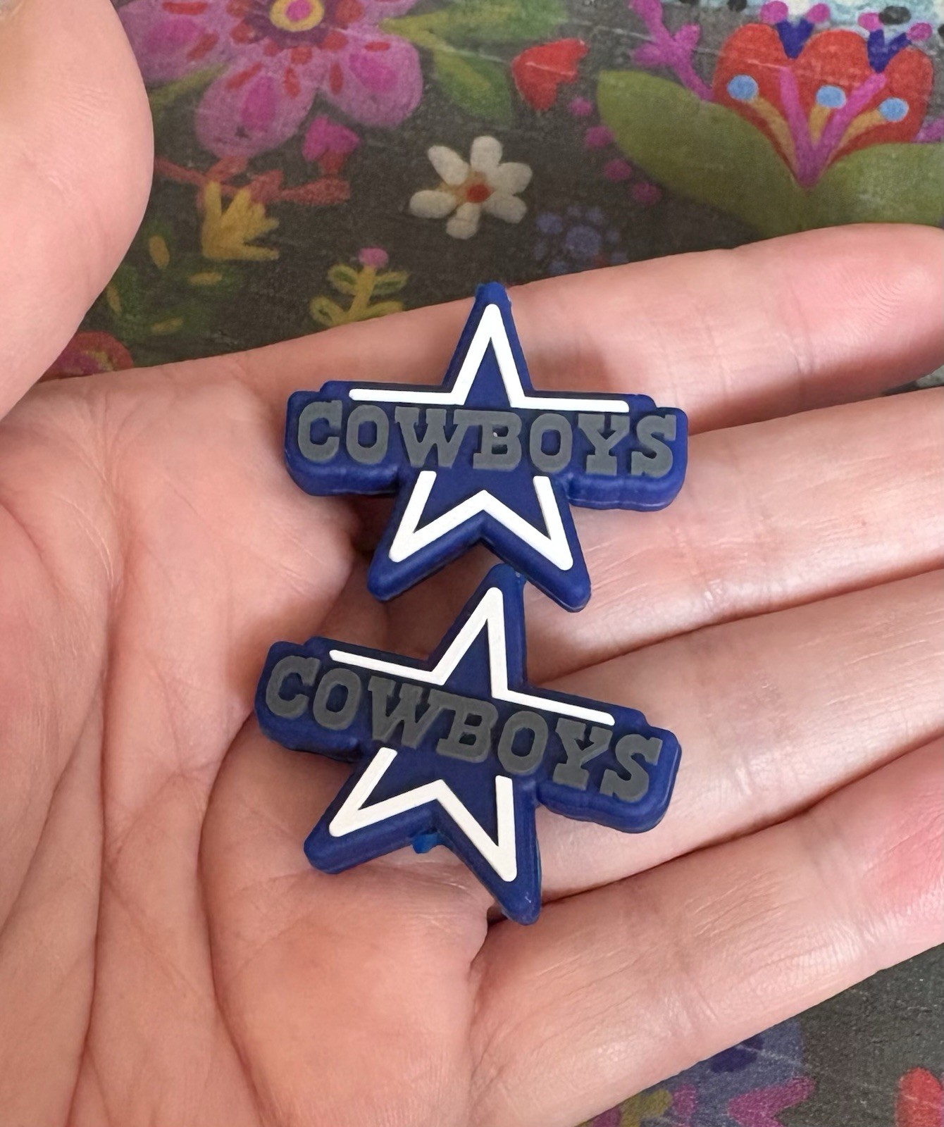 2 Piece DALLAS Football Team Silicone Focal Beads DIY Jewelry Pens+
