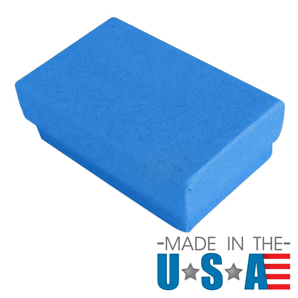 Blue Cotton Filled Boxes Jewelry Gift Packaging Box ~ Lots 100, 200, 500
