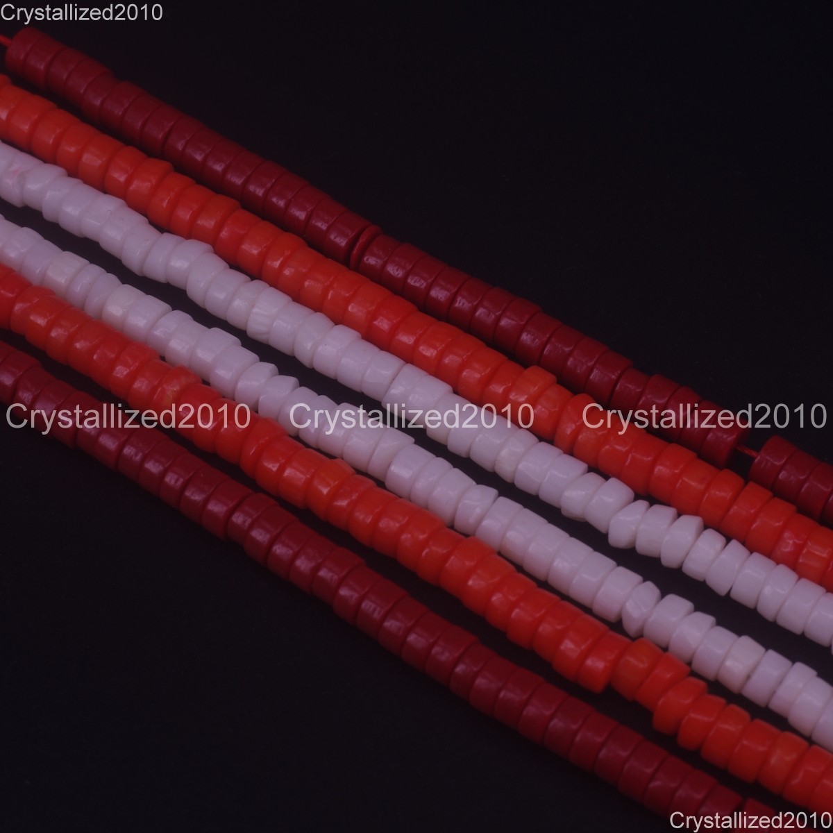 Natural Coral Heishi Gemstone Spacer Beads Red Orange Pink White 15.5″ 2x4mm