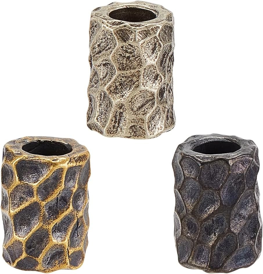 OLYCRAFT 3Pcs 3 Color 11x15mm Paracord Beads with 6mm Large Hole Column Lanyard
