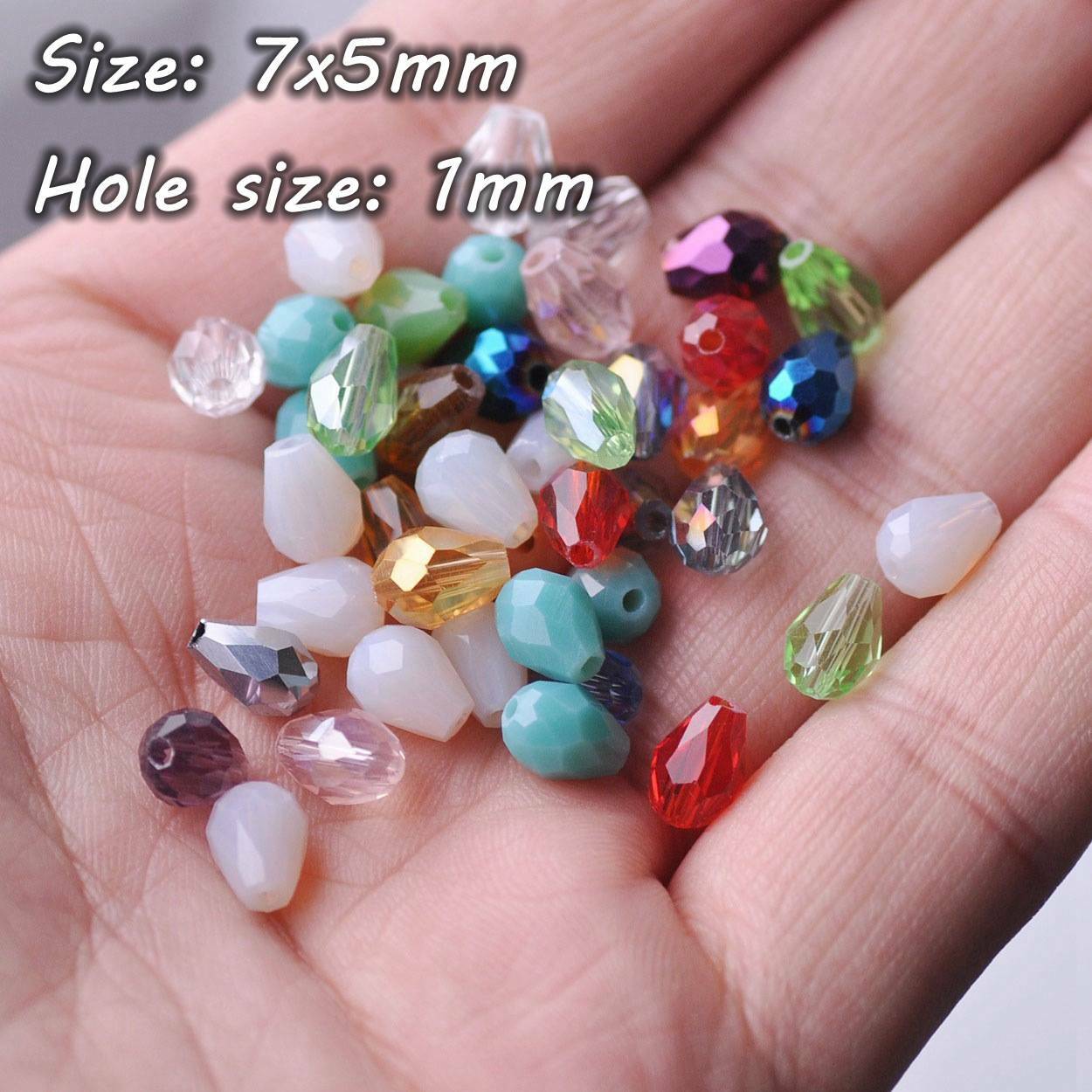 Teardrop Faceted Crystal Glass Loose Crafts Beads lot 5×3 7×5 12×8 15×10 18x12mm