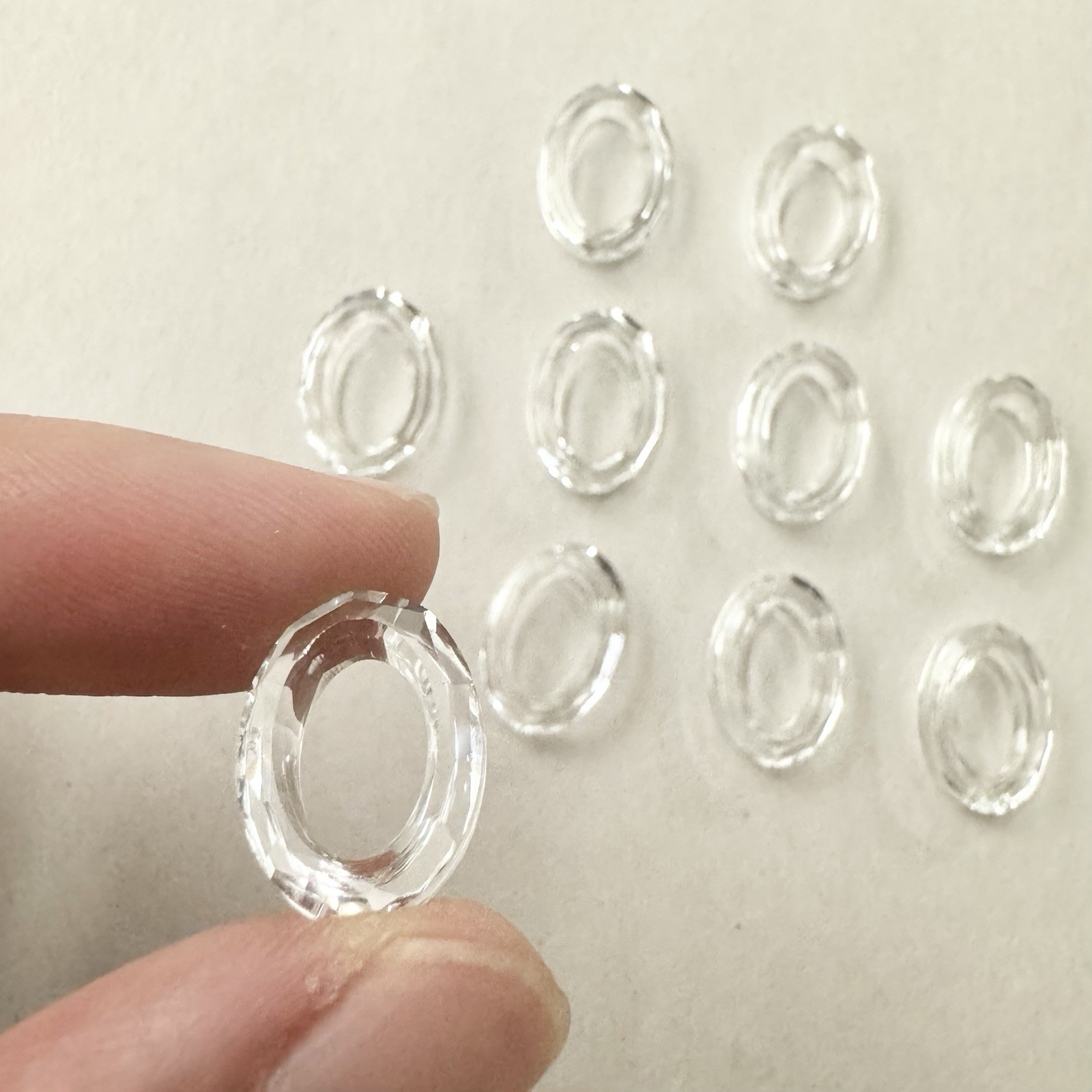 15x11mm Cosmic Oval 4137 Swarovski Clear Crystal Pendant Jewelry Lot 10 Pieces