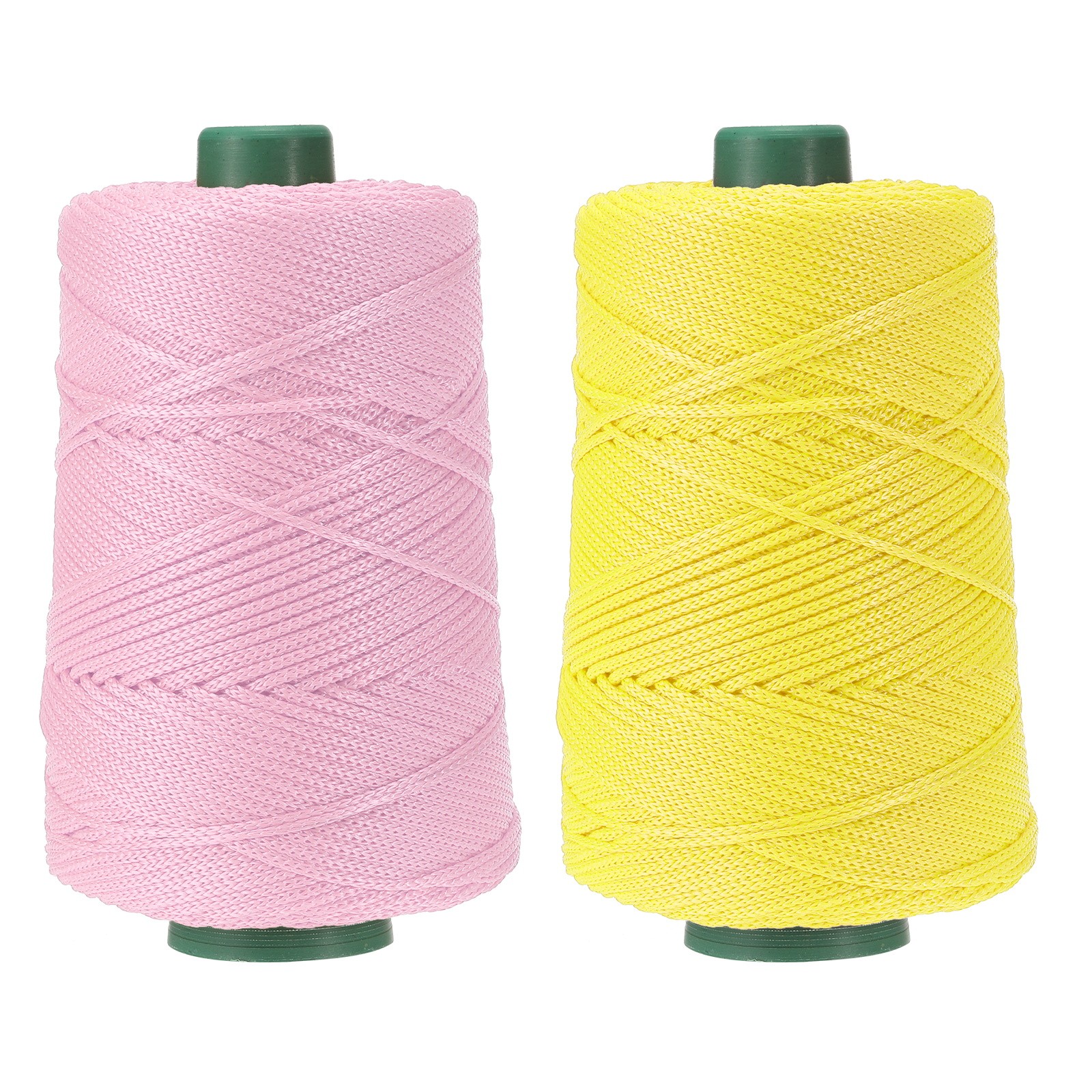2 Pcs Polyester Macrame Cord 3mm x 219 Yards Macrame Cords – (Light Pink/Yellow)