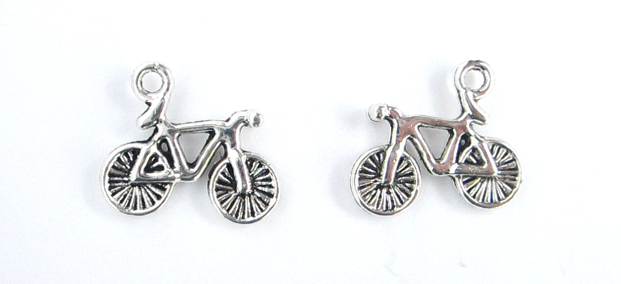 NEW-20 TIBET SILVER “BIKE” CHARMS/PENDANTS-15.5 X 13.5 MM