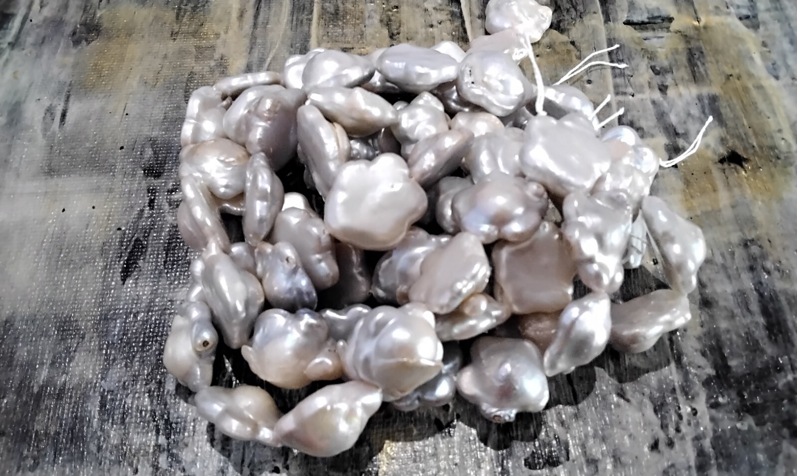 Nat Keshi Pearl, Flower Shape, 14-19×15-17×7-8mm, Approx 24 Pce, Free Post OZ