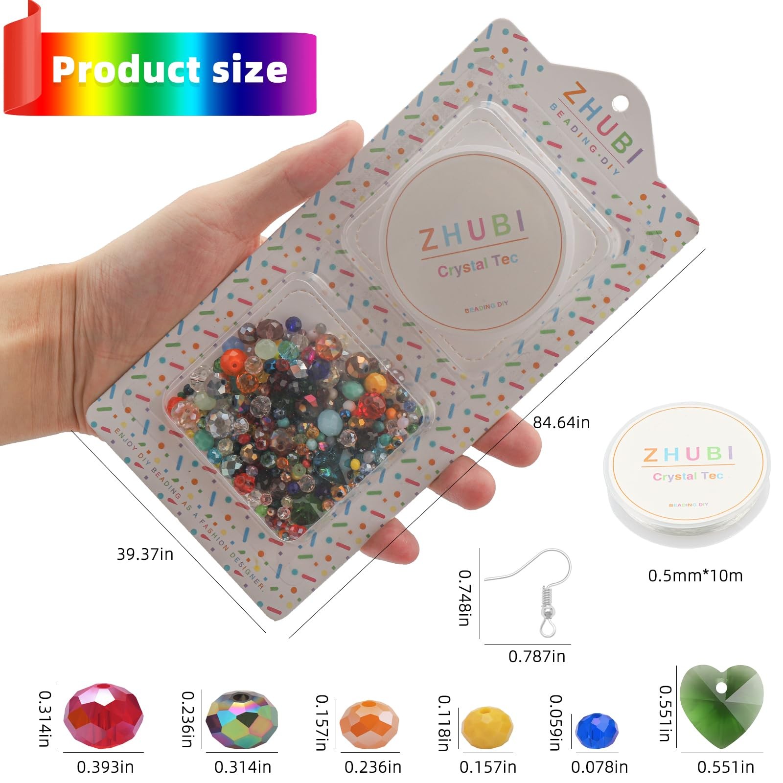 Multicolor Crystal Glass Bead DIY Set – Assorted Sizes 2-10MM for Bracelets, …