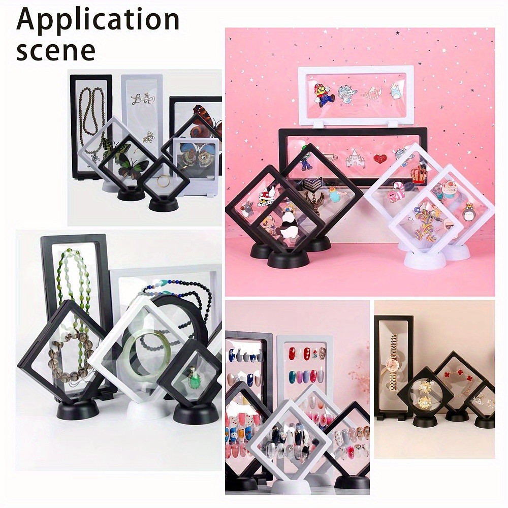 8sets 8.9cm White Plastic Picture Display Stands Bracelet Display with TPU