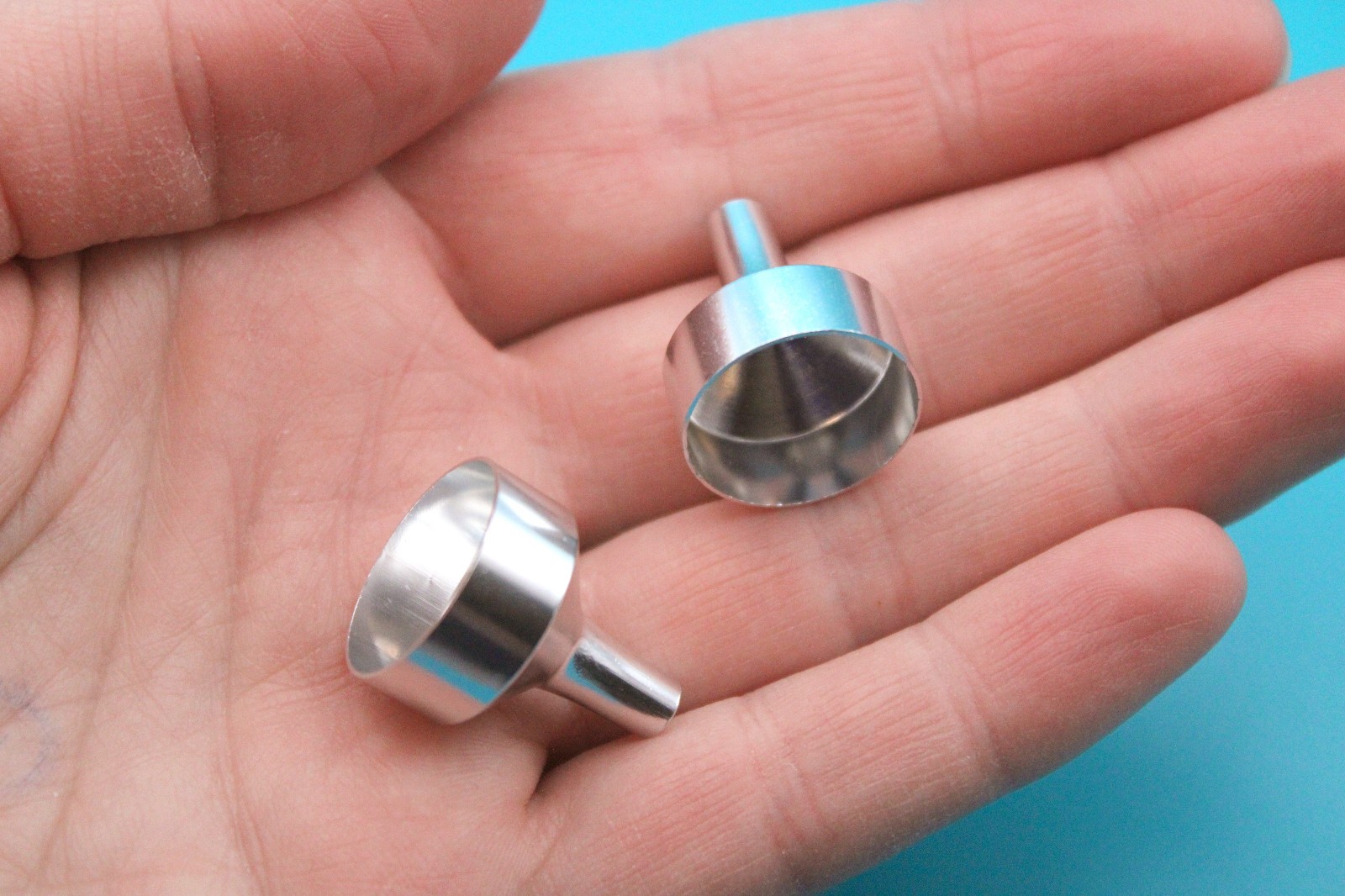 Aluminum Mini Funnel 2Pk for Filling Tiny Bottles, Essential Oils, Jewelry Charm