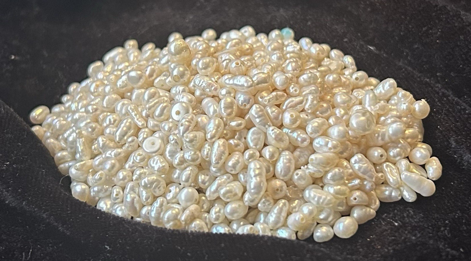 250 VINTAGE GENUINE FRESHWATER BIWA NATURAL PEARL RICE BAROQUE BEADS FREE SHIP!