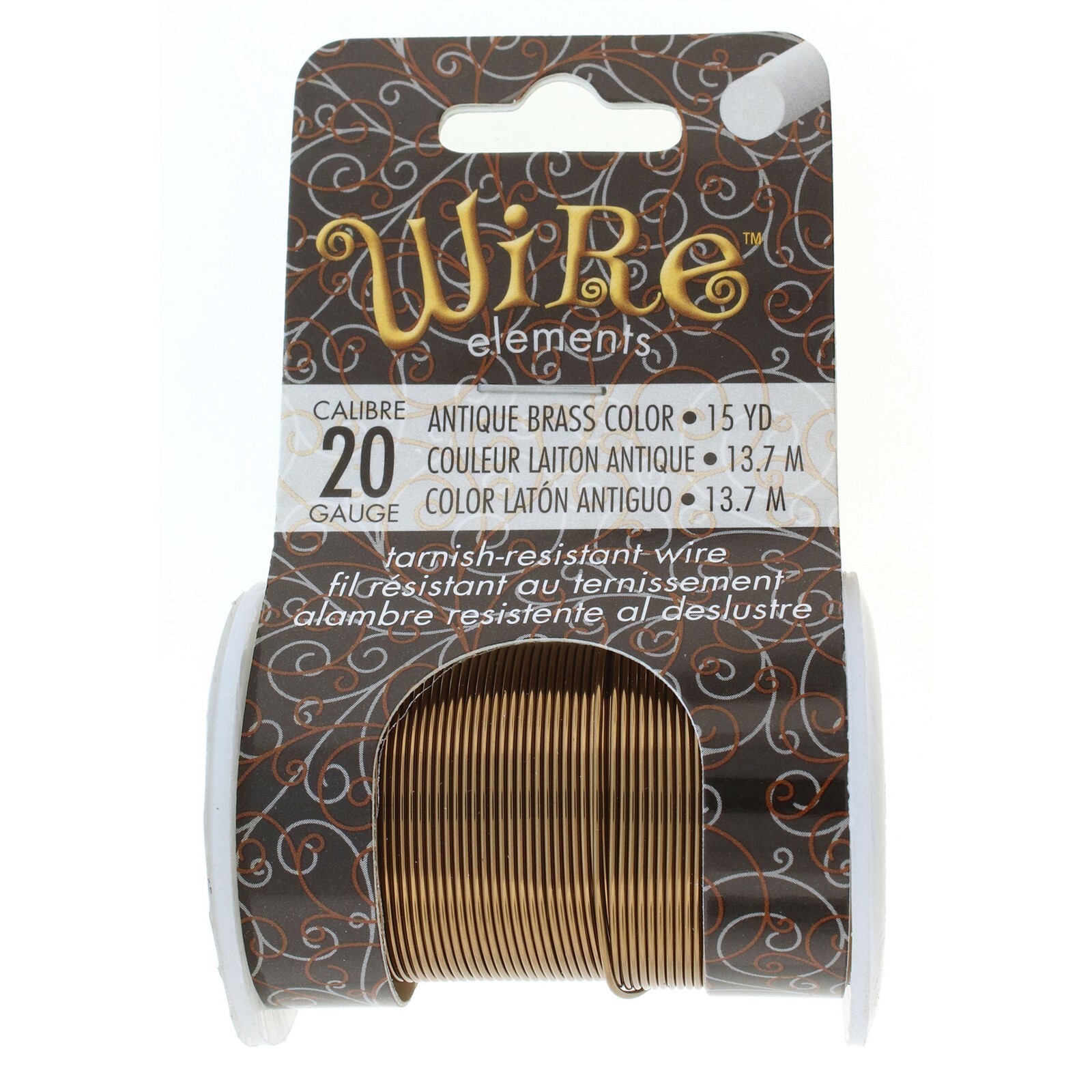 15 Yard Spool BeadSmith Tarnish Resistant Antique Brass 1/2 Hard 20 Gauge Wire