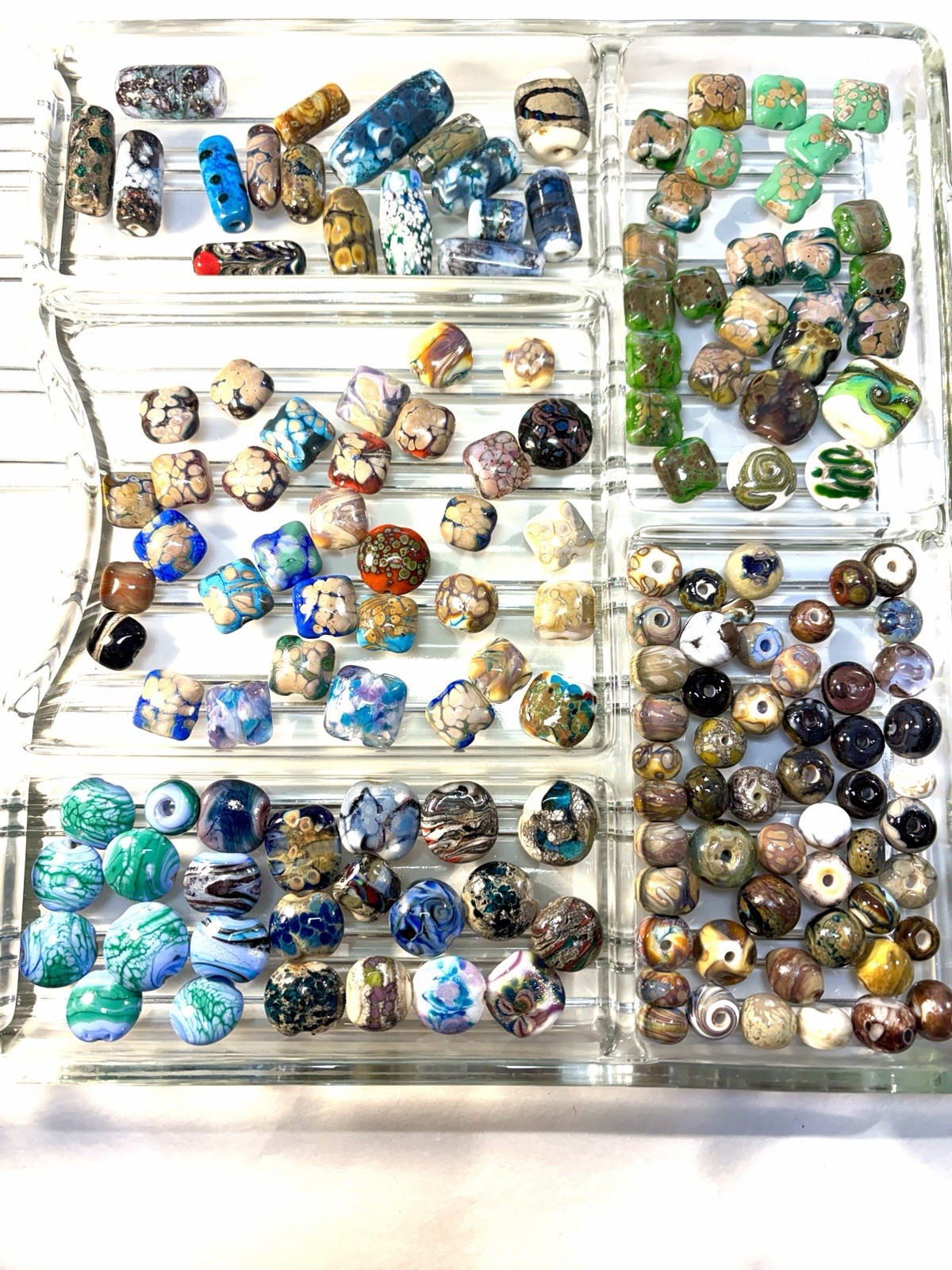 Vintage Glossy Multicolor Handmade Lampwork Glass Beads Lot 8mm-30mm