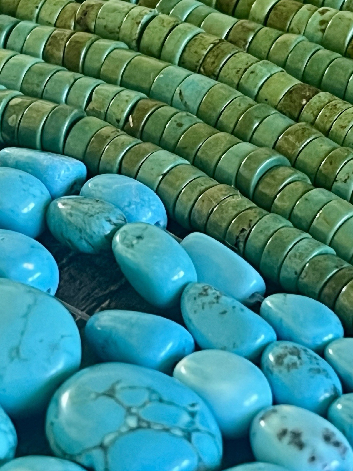 Genuine Blue Turquoise Bead Lot Jewelry Making Heishi Nugget Square 34 Strands +