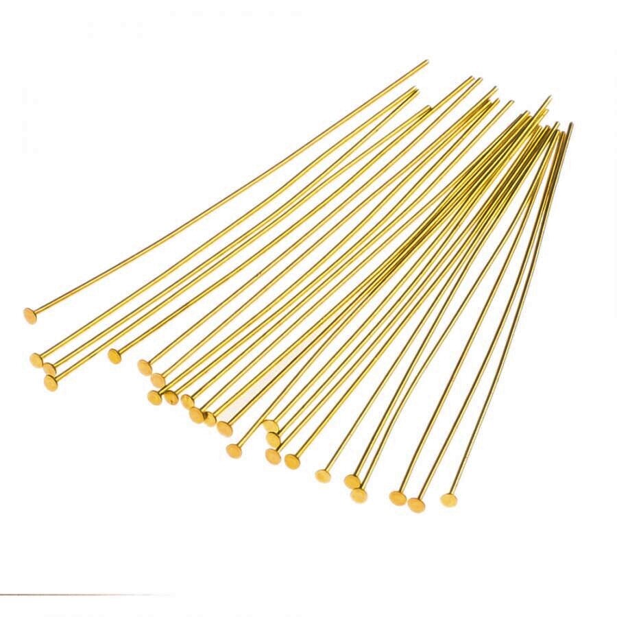 500 GOLD Plated Brass HEADPINS 3 inch 21 gauge No Lead No Nickel ~ Wholesale Lot
