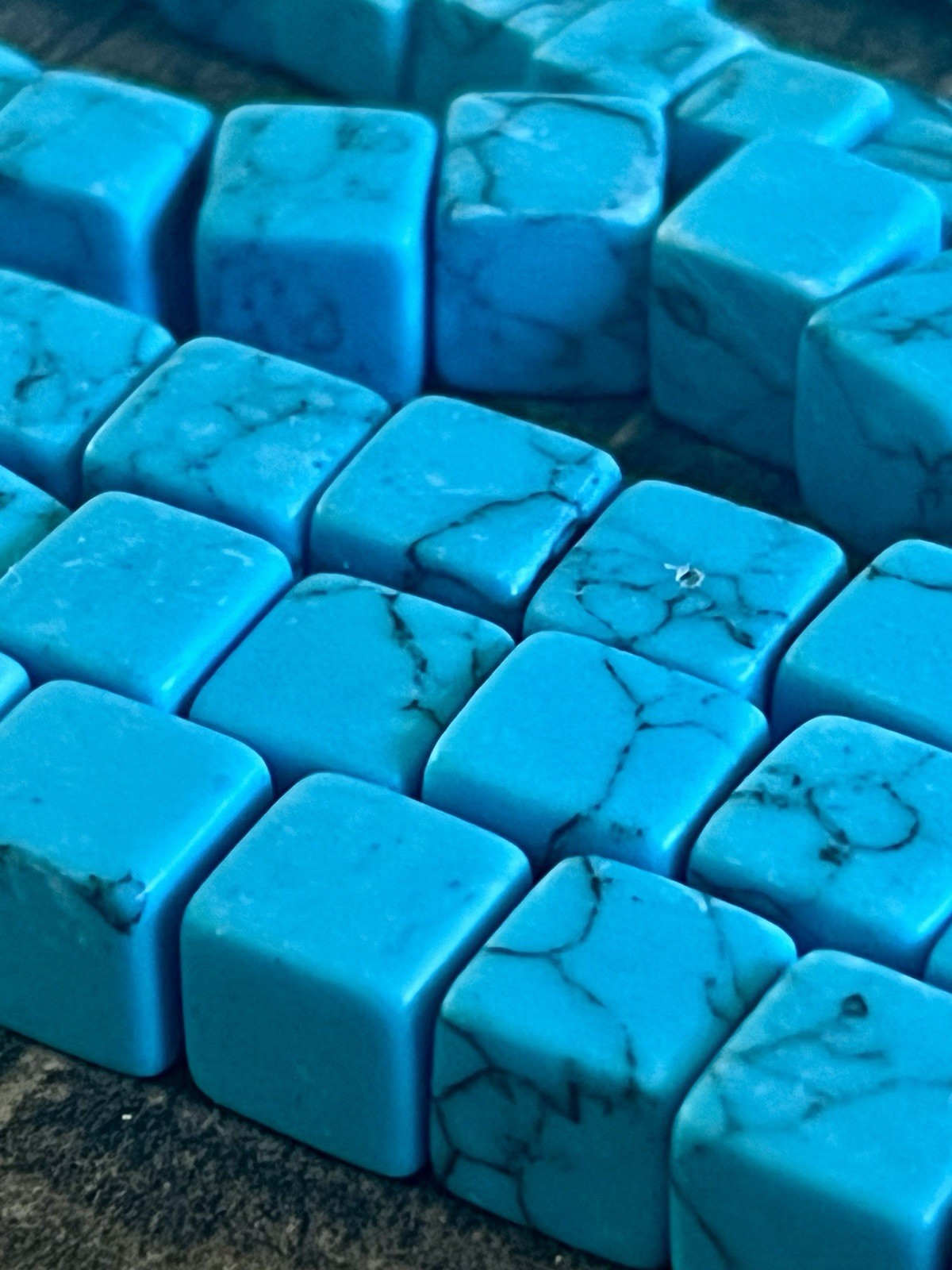 Genuine Blue Turquoise Bead Lot Jewelry Making Heishi Nugget Square 34 Strands +