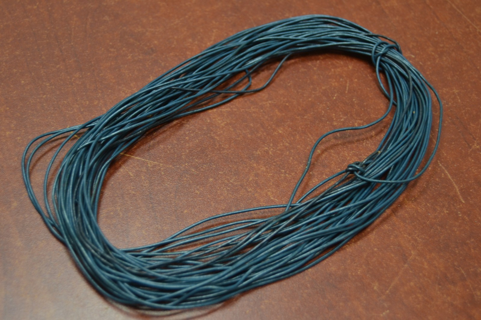 10 METER BLUE LEATHER BEADING CORD STRING 1MM #T-2764E