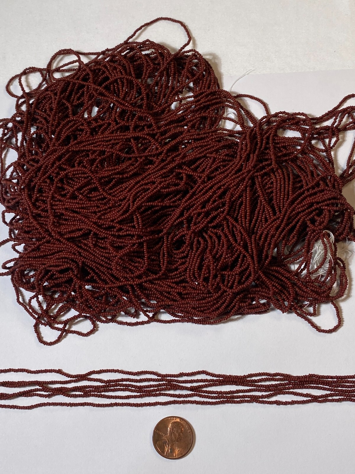 Antique Vintage Micro Seed Beads-14/0 Paprika Spice Wood Brown- 30 Hank Bundle!