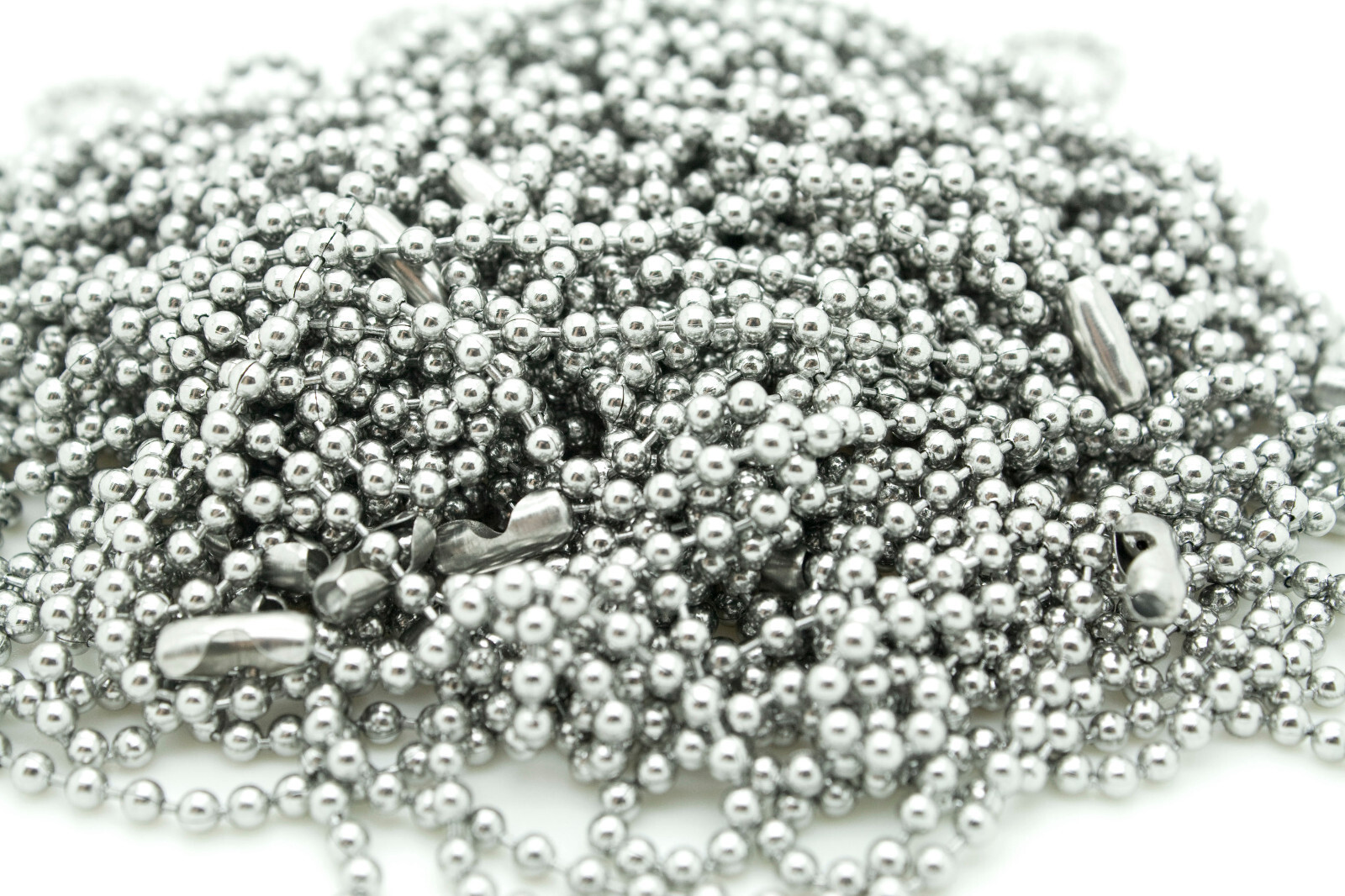 Wholesale 2.4mm Silver Ball Chain Nickel Plated Necklace 30″ – Pack of 100 pcs