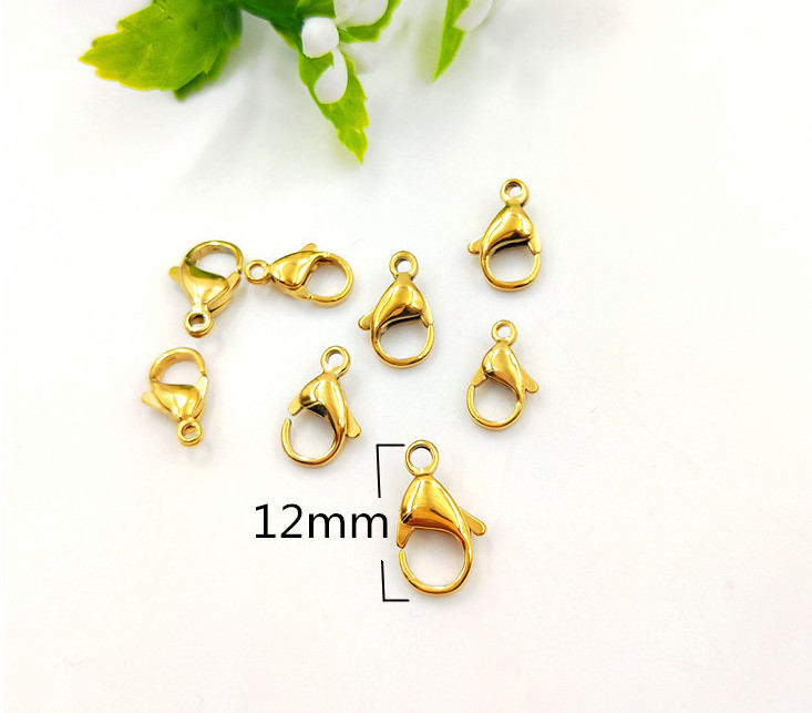 5pcs 18K Gold 316L Stainless Steel Lobster Clasp Hook Claw Clasp Findings TH3