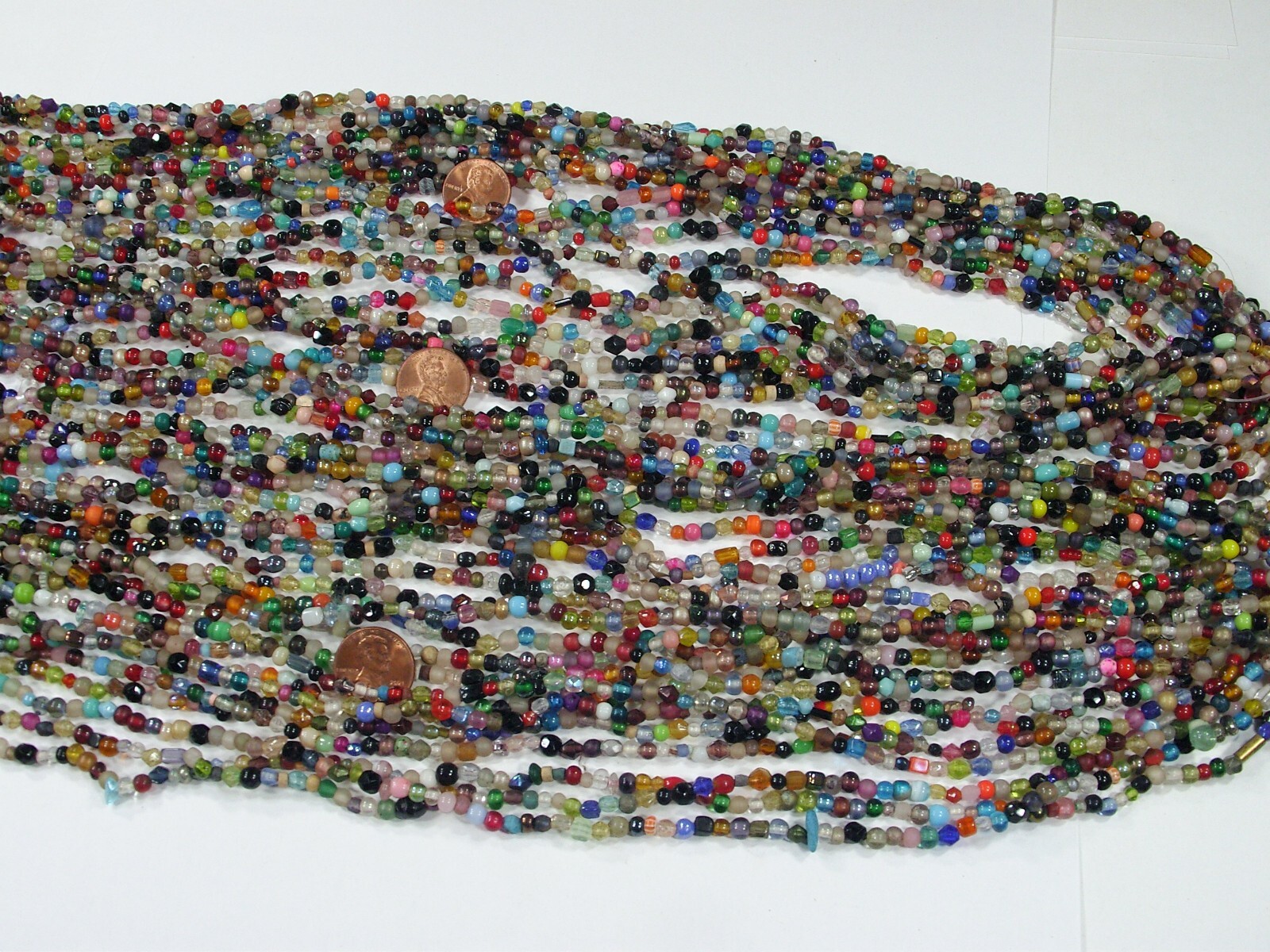 30 Strands 36″ India Handmade Assorted Color Glass Beads Wholesale Bulk (CT-53)