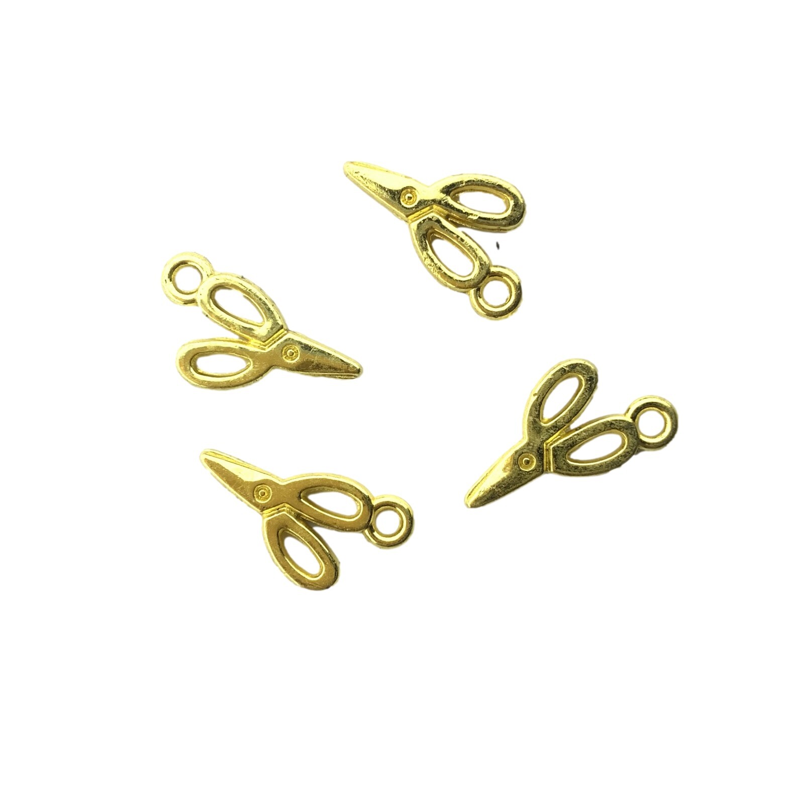 40pcs 15*8mm hole 1.57mm Shinny Gold color little scissor charms H0017