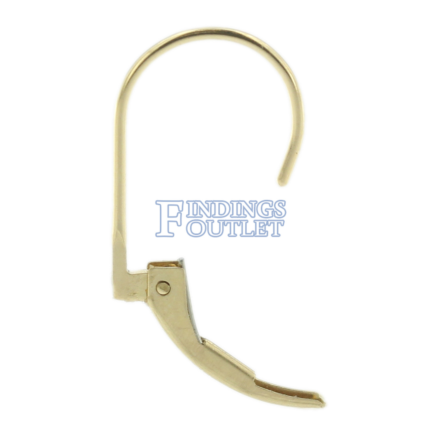 14k Yellow Gold Leverback Earring Mounting Dangling Setting Standard Plain Style