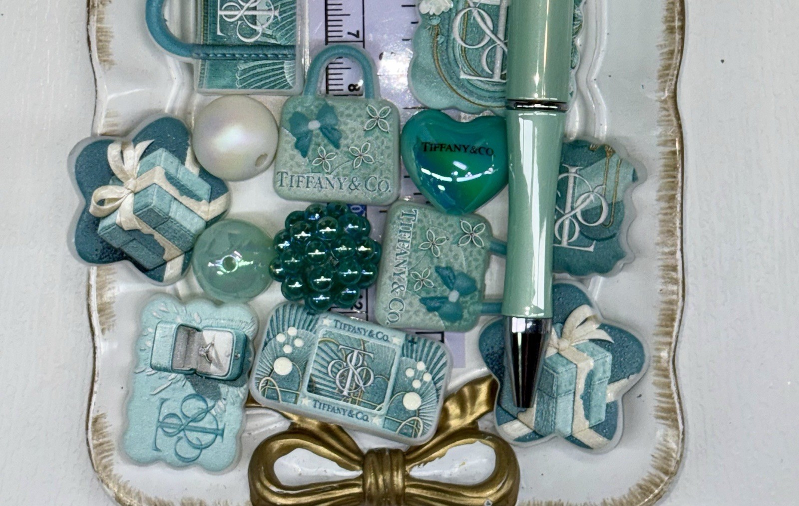 25 Teal Blue Luxury ✨Focal Beads Mix✨for Beadable Items. Includes All Pictured