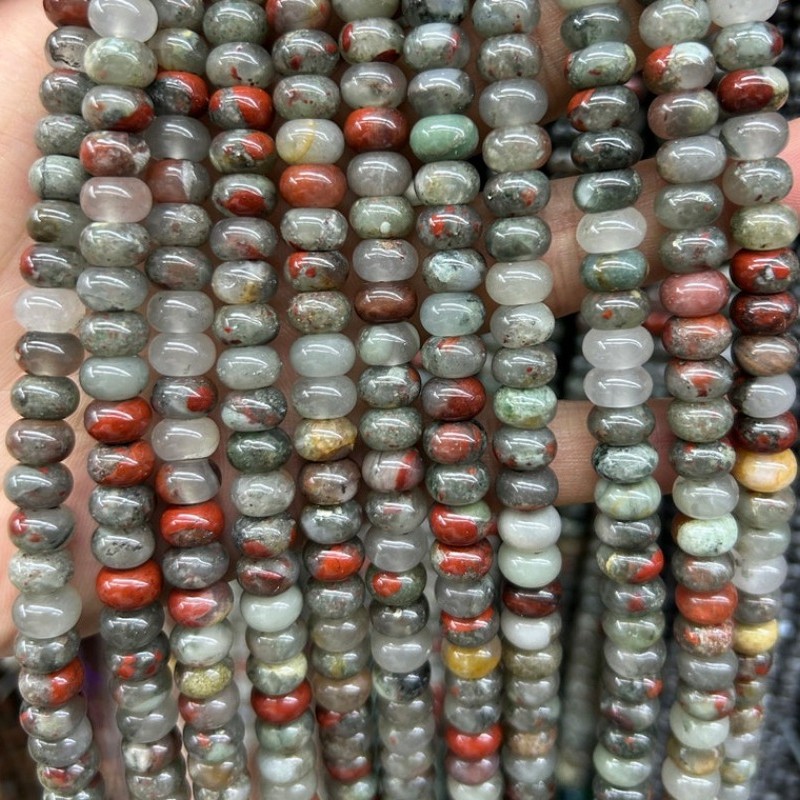 4x6mm 5x8mm Natural African Bloodstone Rondelle Spacer Beads for Jewelry Making