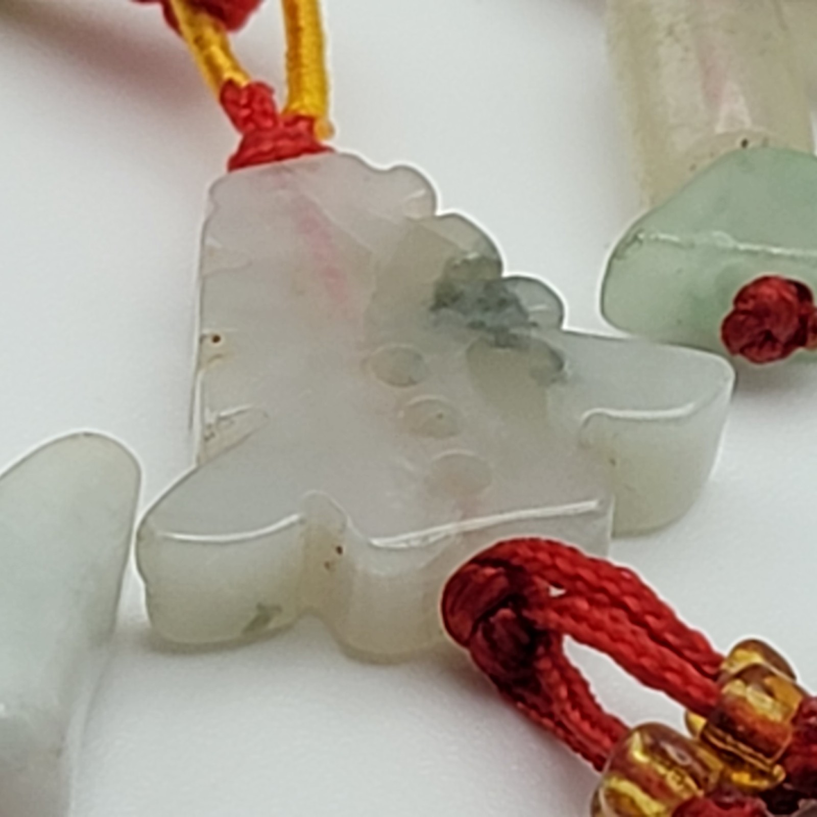 Chinese Lucky Charm Lot Of 7 Pieces Jade Agate Metal Mixed Materials Feng Shui