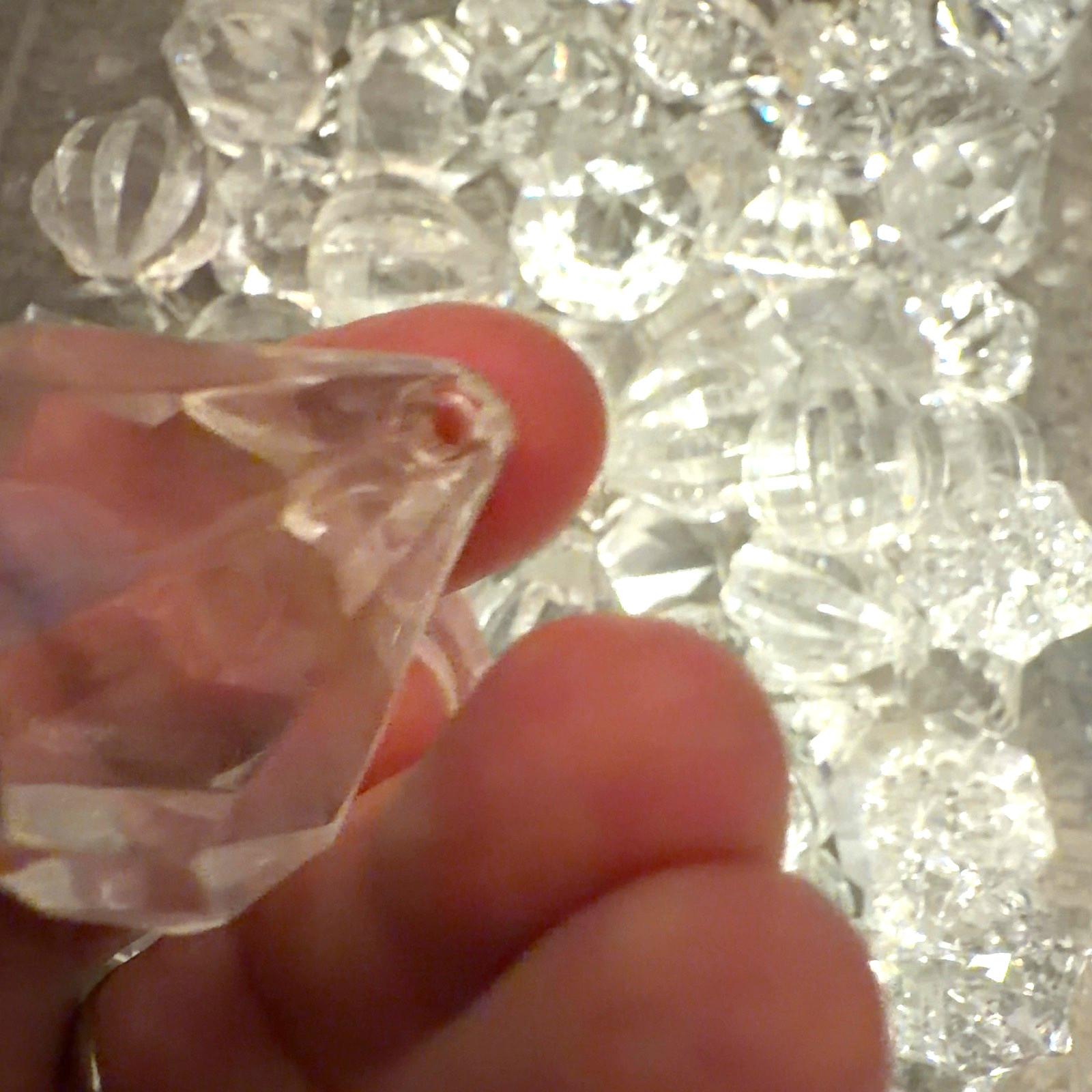 Clear Mixed Acrylic Crystals Chandelier Prisms Beads 100pc HUGE LOT
