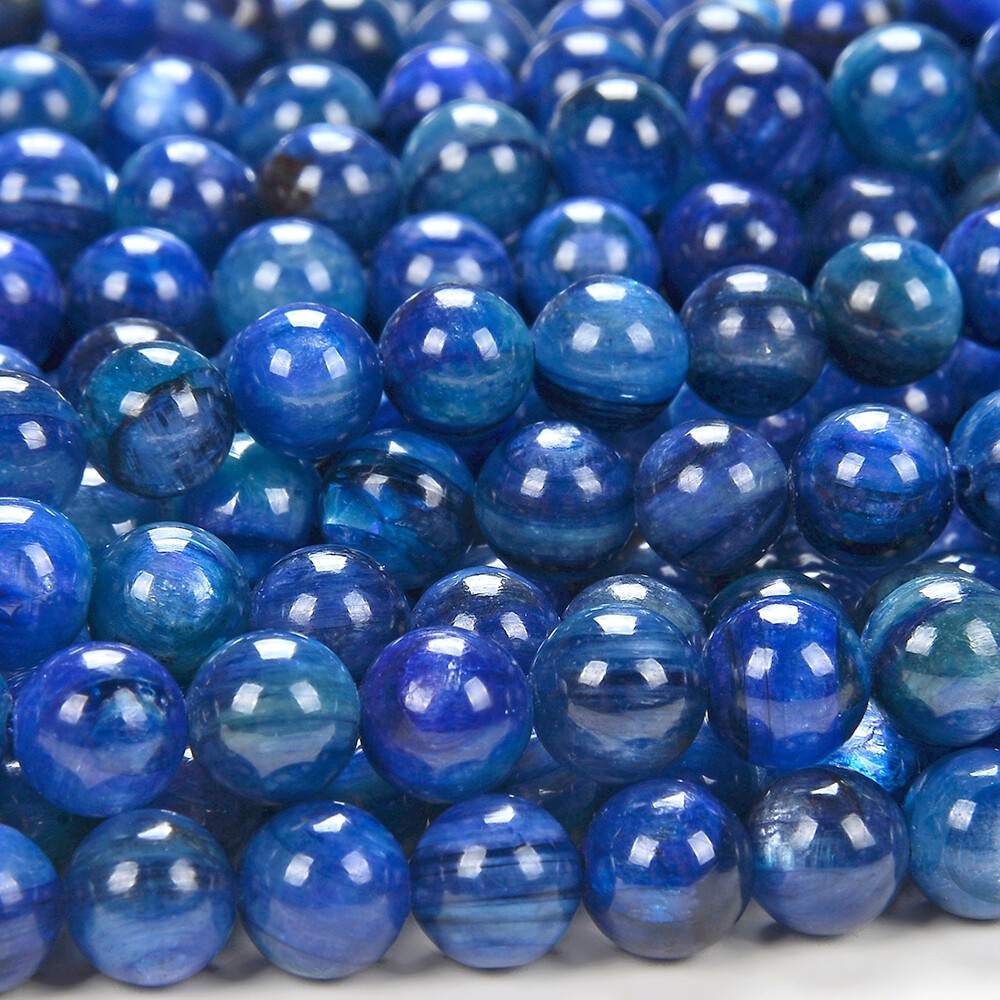 Dark Blue Kyanite AAA Round 5MM 6MM 7MM 8MM 9MM 10MM 11MM 12MM 13MM Beads (D145)