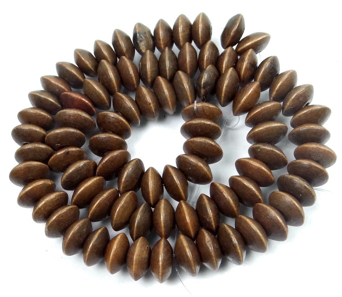 10x5mm Light Brown Wood Abacus Rondelle Beads 16″ 2mm hole