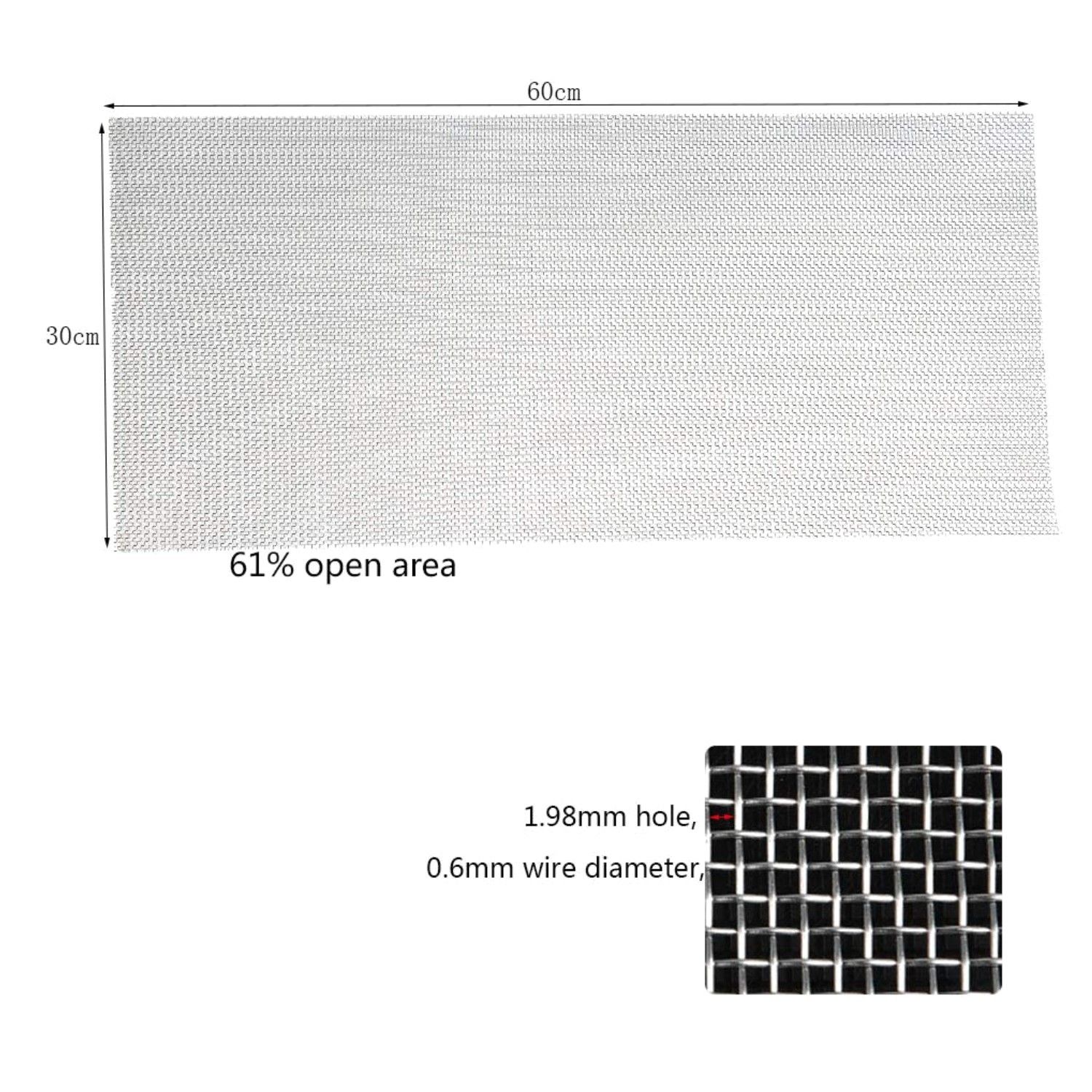 Stainless Steel BBQ Wire Mesh 10 Mesh 12″x24″