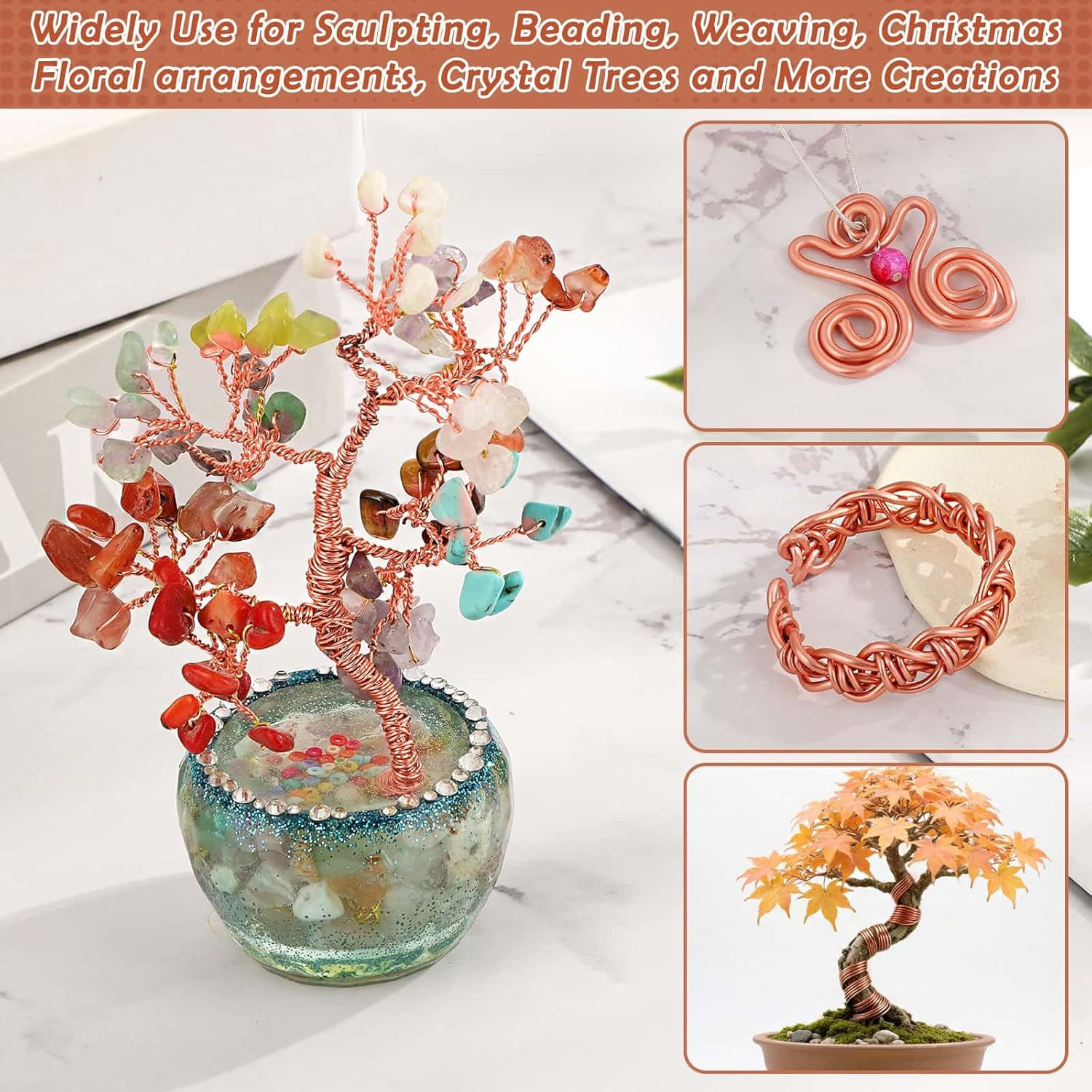 Aluminum Wire, 9 Gauge Craft Bendable Armature Thick Wire for Wreath, Jewelry M