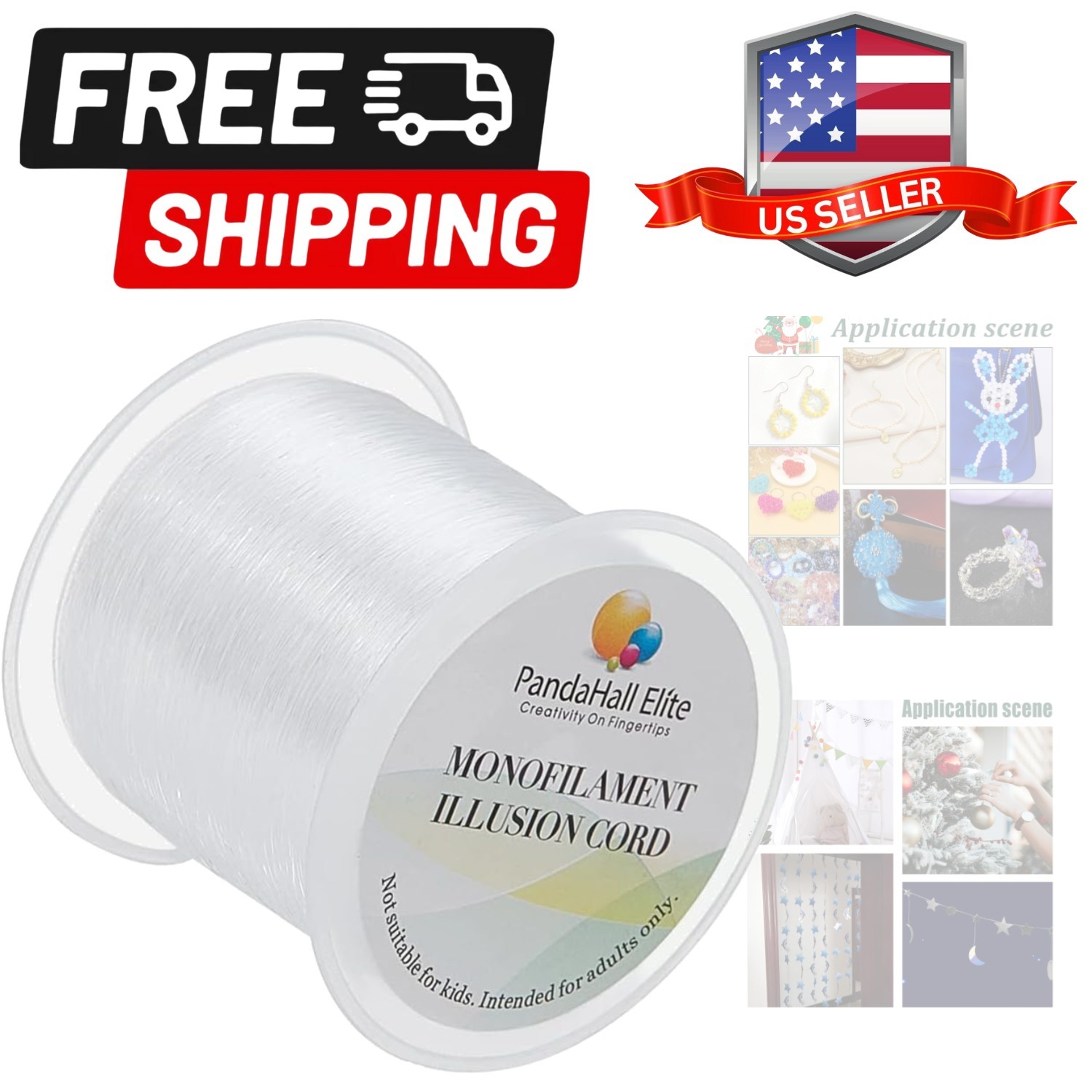 142 Yards 0.2mm Clear String Fishing Line Invisible Beading Cords Nylon Threa…