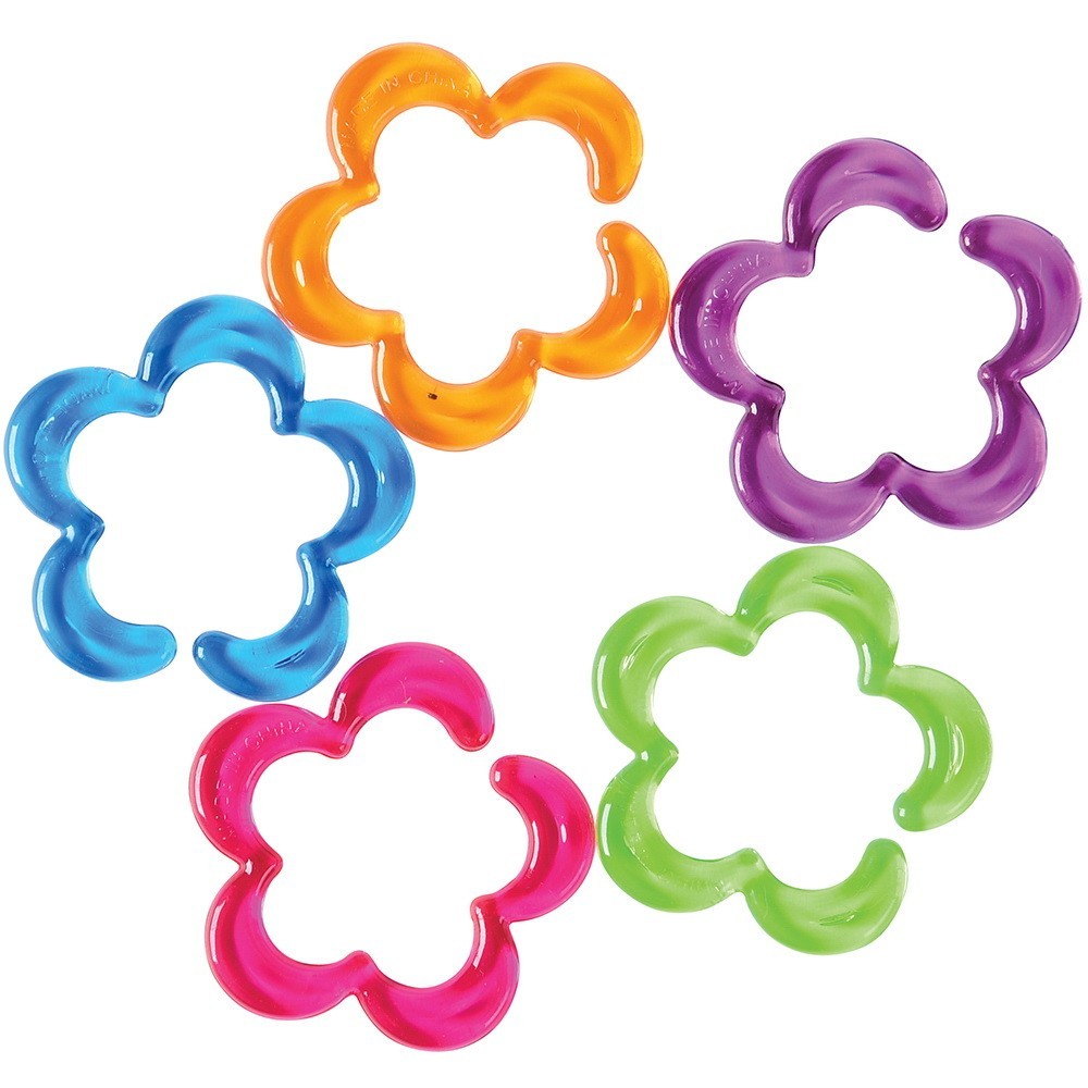 144pc Heart & Star Interlockers – Colorful Transparent Plastic Chain Links